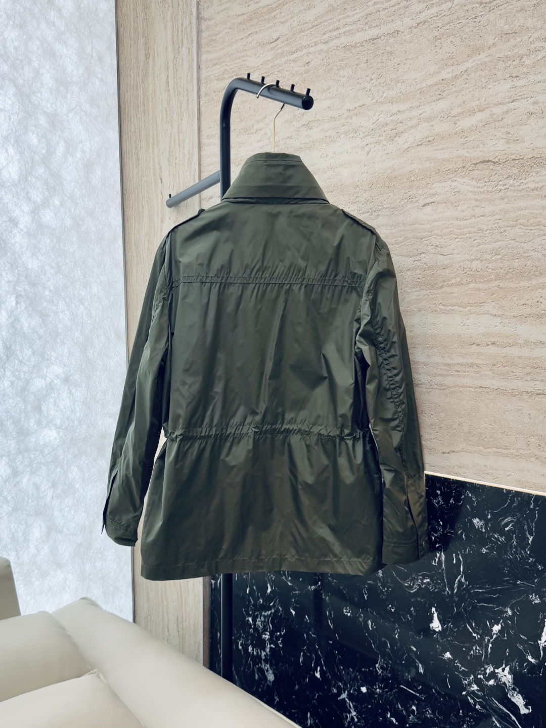 M2331#新款外套🌾Mon 蒙口 显瘦立领短外套 黑色 军绿色 1-2-3码