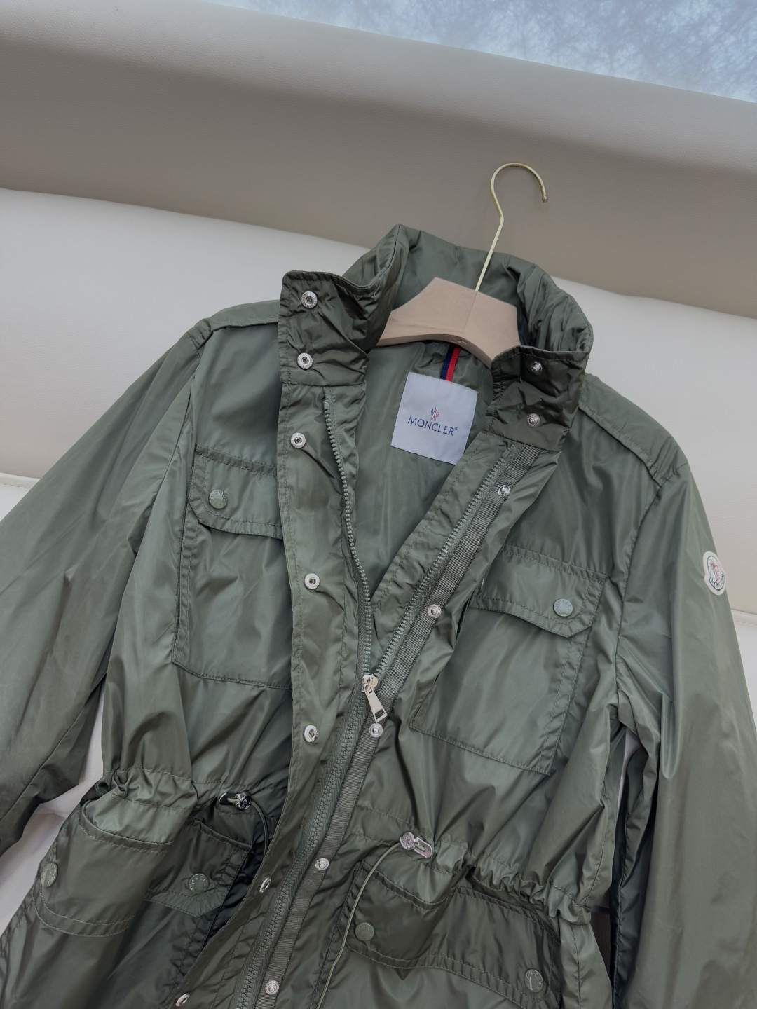 M2331#新款外套🌾Mon 蒙口 显瘦立领短外套 黑色 军绿色 1-2-3码