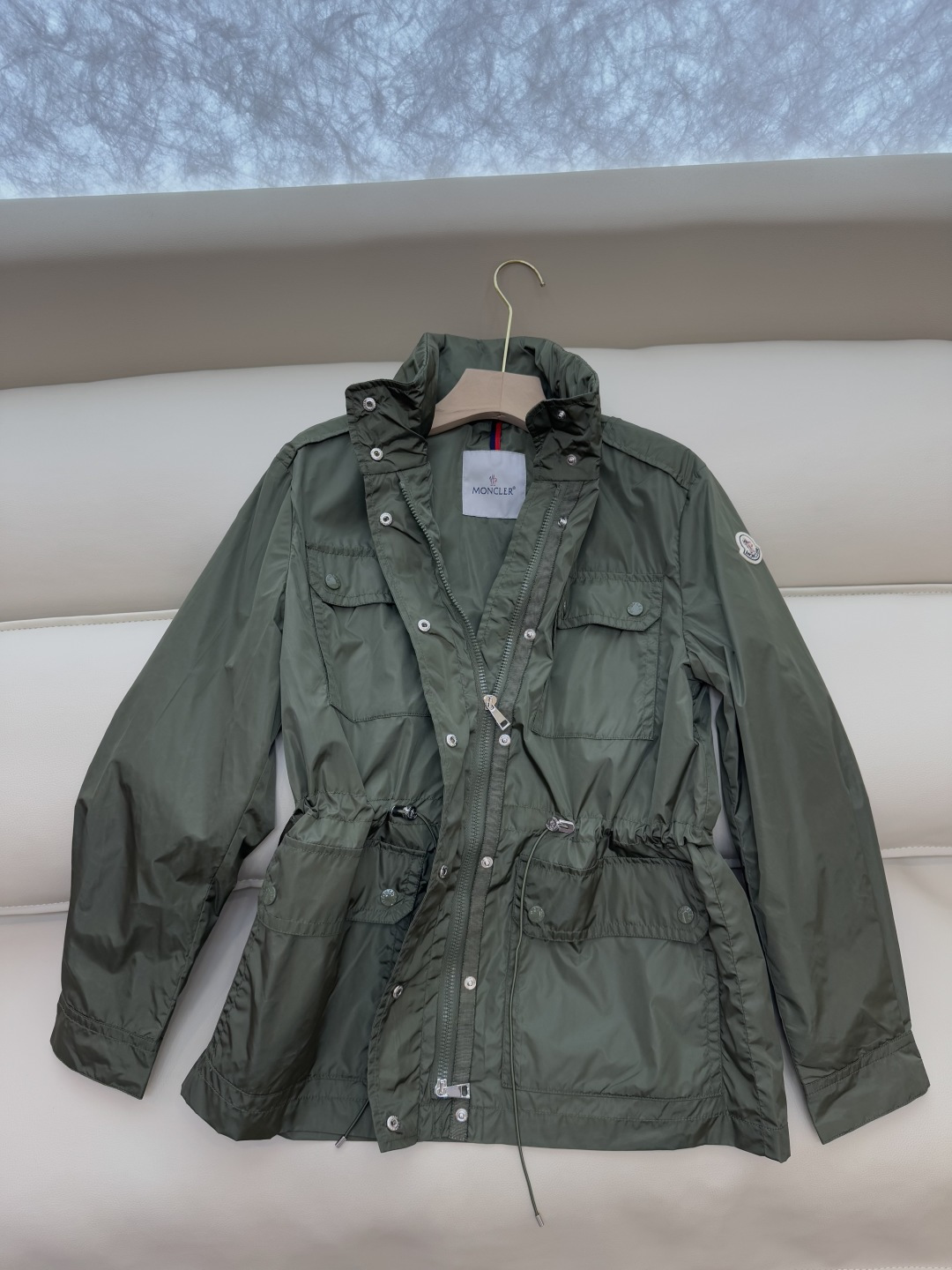 M2331#新款外套🌾Mon 蒙口 显瘦立领短外套 黑色 军绿色 1-2-3码