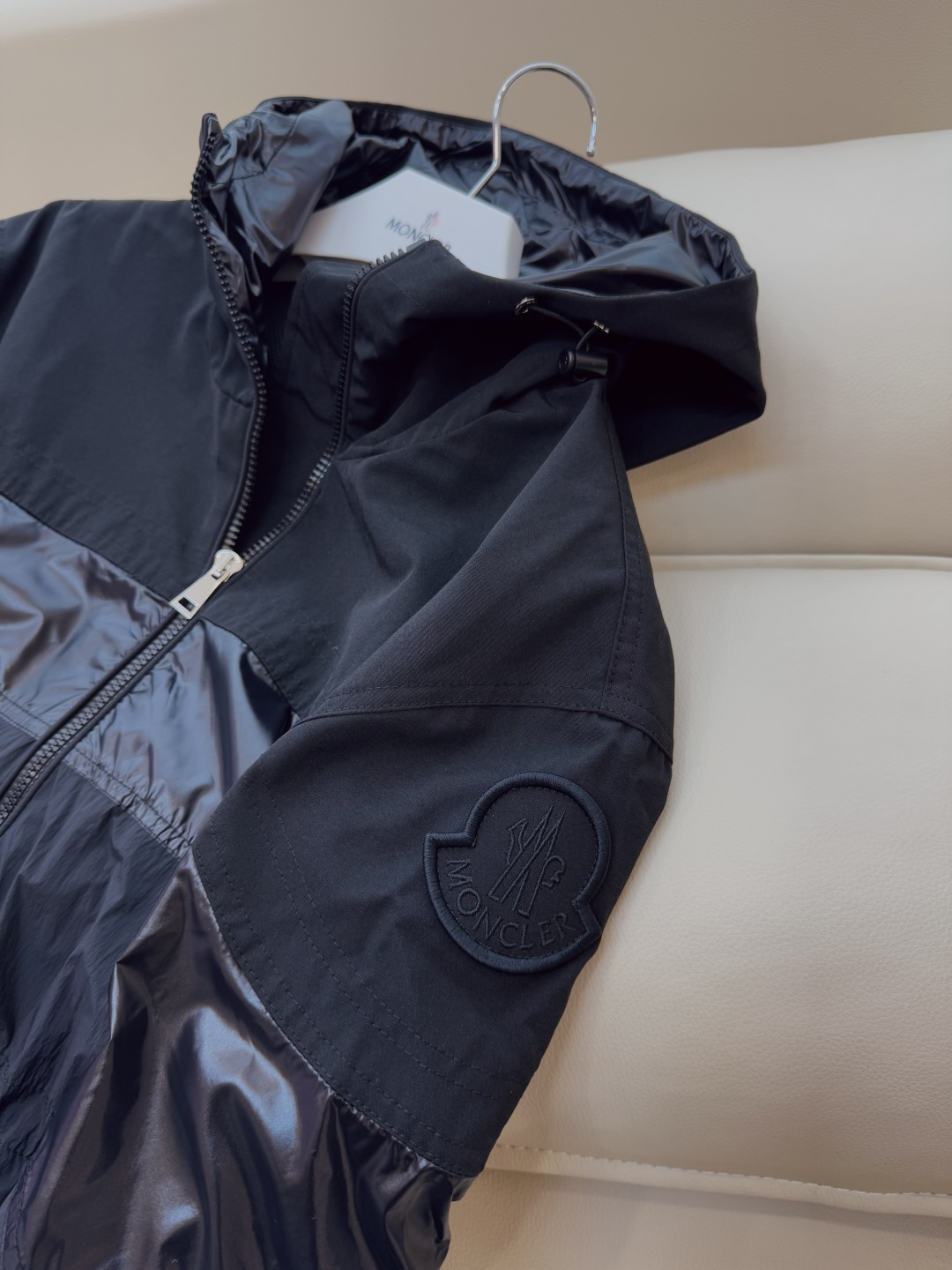 M2351#新款风衣🌾Mon蒙口 防风显瘦 长款风衣 黑色 1-2-3码