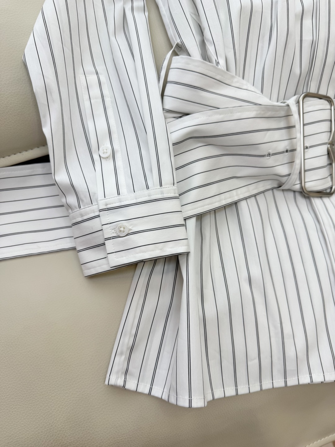 BUR Striped Print Nylon Cotton Slim Fit Wide Belt Shirt for Women 9 cmp i1739707224128 6455 0 13