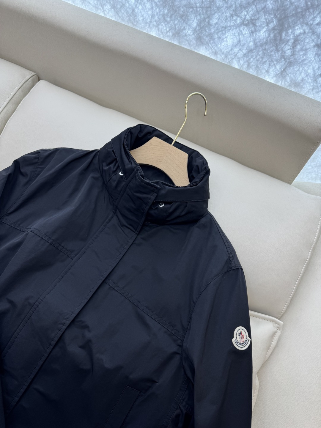 M2364#新款外套🌾Mon蒙口 抽绳设计 长袖拉链款夹克外套 黑色 军绿色 1/2/3码