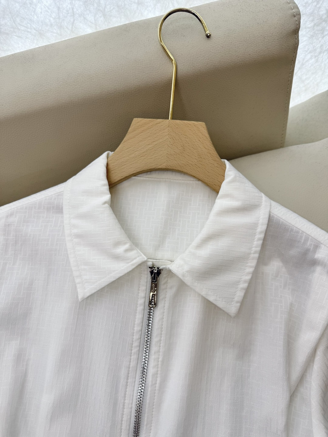 QGL003#新款连衣裙💕Hermes H家 爱马仕 H字母暗纹 短款拉链款 连衣裙 黑色 燕麦咖色 白