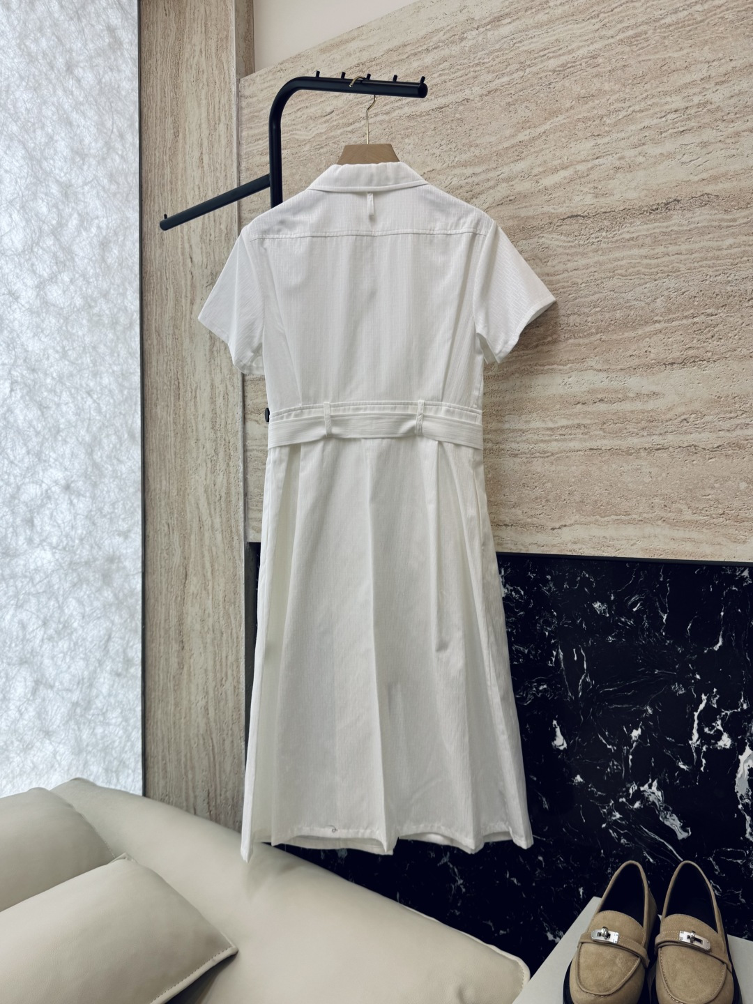 QGL003#新款连衣裙💕Hermes H家 爱马仕 H字母暗纹 短款拉链款 连衣裙 黑色 燕麦咖色 白