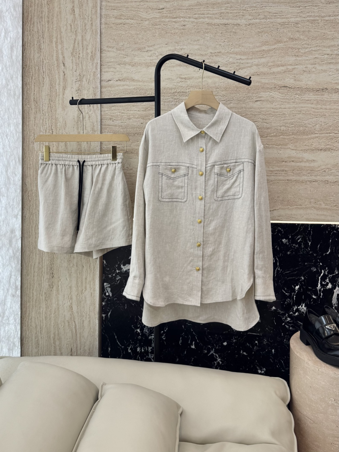 NO:319245,AX001# new suit zim… Linen long-sleeved shirt shorts suit This color SML, shorts,shirts,alexander wang19860909AX001#新款套装 zim… 亚麻长袖衬衫短裤套装 本麻色 SML,,shorts,shirts,alexander wang,Women's clothing