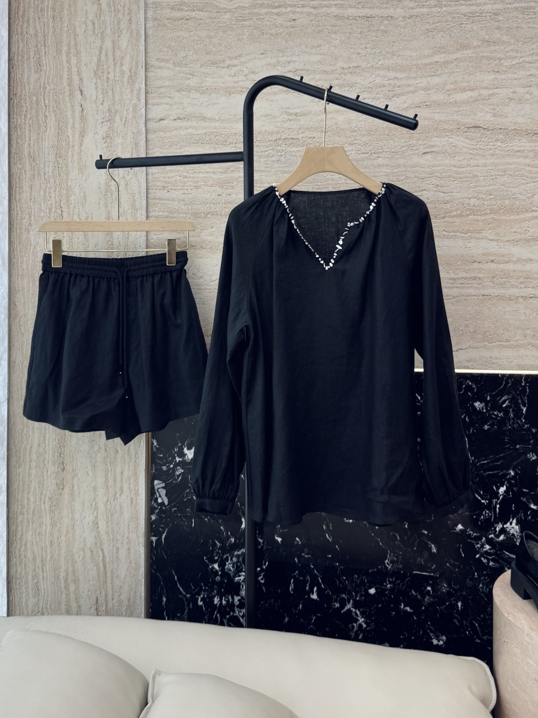 NO:319242,AX002# new suit zim… Linen Handmade beads Long-sleeved top shorts suit Black White SML,,shorts,alexander wang19860909AX002#新款套装 zim… 亚麻 手工钉珠 长袖上衣短裤套装 黑色 白色 SML,,shorts,alexander wang,Women's clothing