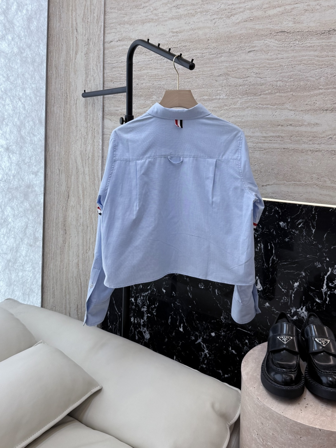 CY021#新款衬衫。TB 红黑杠 极简风 长袖衬衫 白色 蓝色 粉色 SML