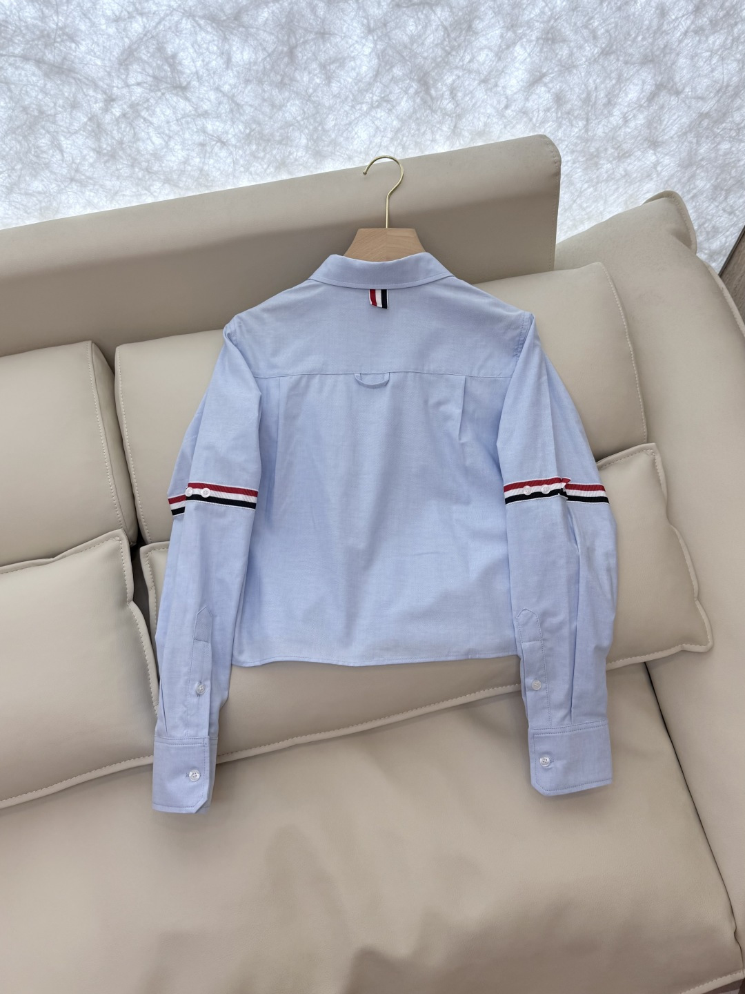 CY021#新款衬衫。TB 红黑杠 极简风 长袖衬衫 白色 蓝色 粉色 SML