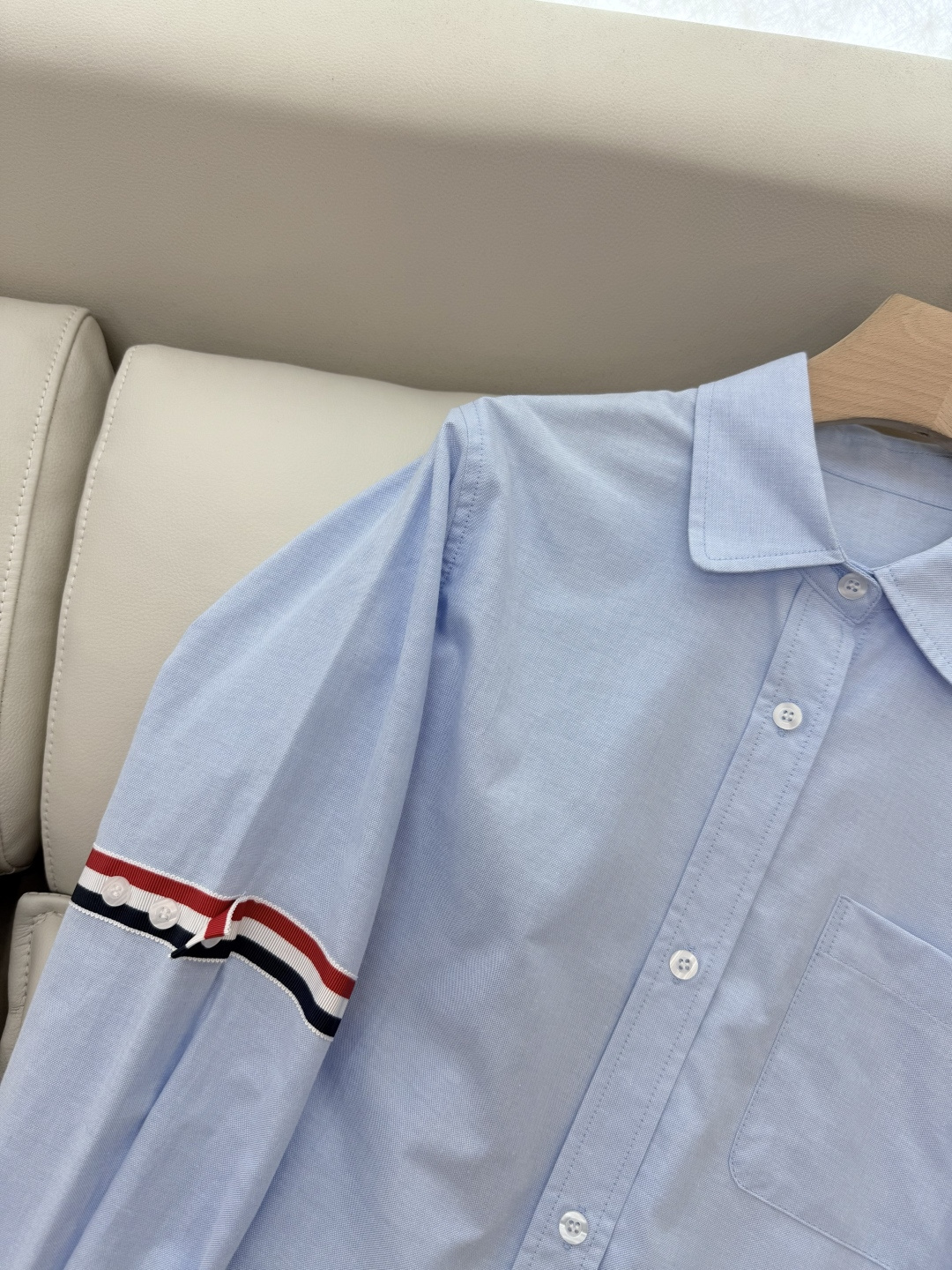 CY021#新款衬衫。TB 红黑杠 极简风 长袖衬衫 白色 蓝色 粉色 SML