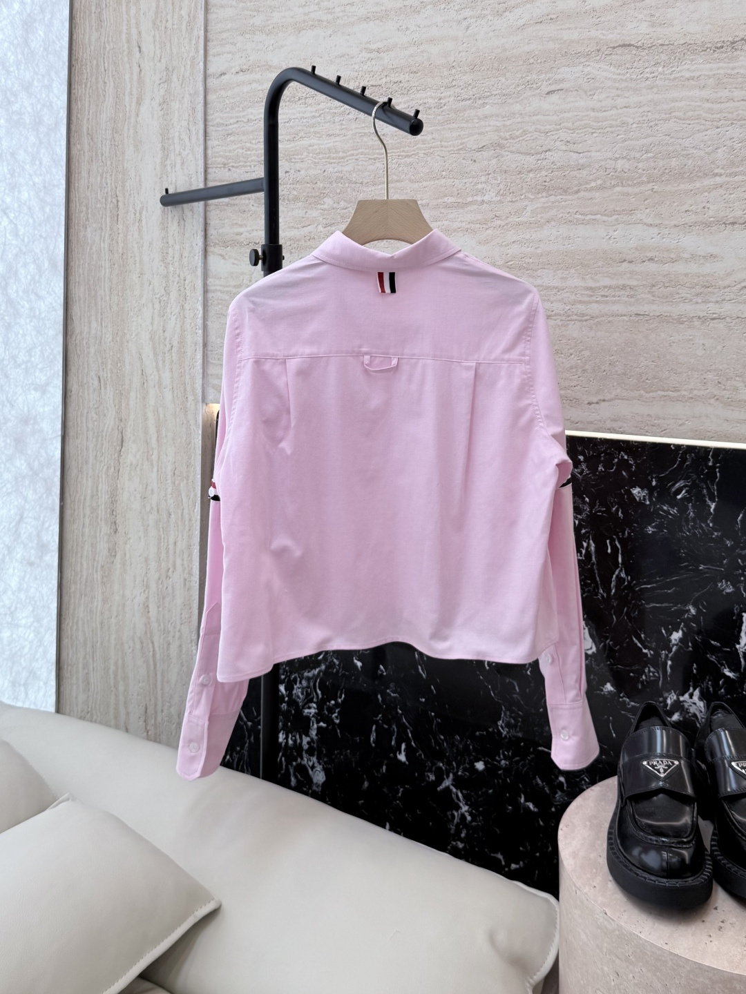 CY021#新款衬衫。TB 红黑杠 极简风 长袖衬衫 白色 蓝色 粉色 SML