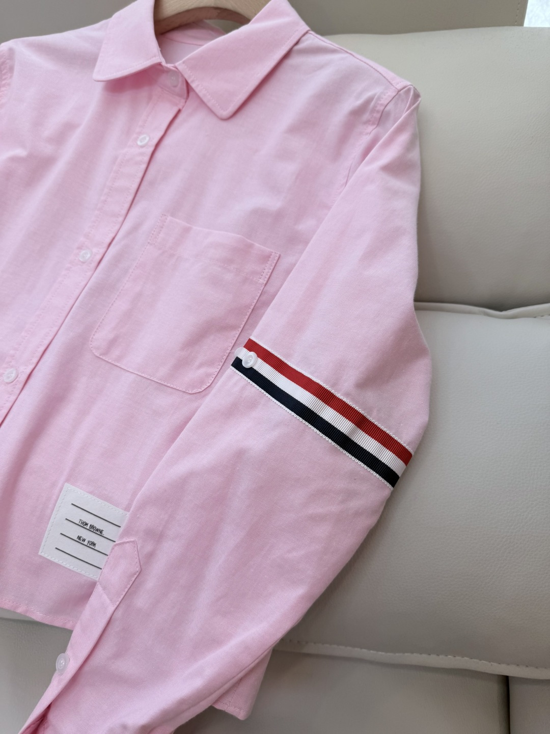 CY021#新款衬衫。TB 红黑杠 极简风 长袖衬衫 白色 蓝色 粉色 SML