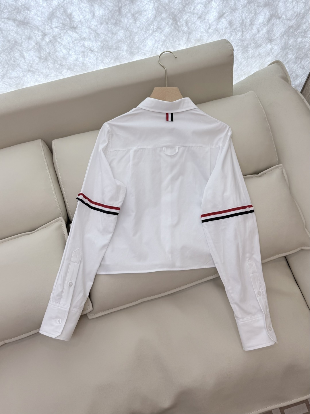 CY021#新款衬衫。TB 红黑杠 极简风 长袖衬衫 白色 蓝色 粉色 SML