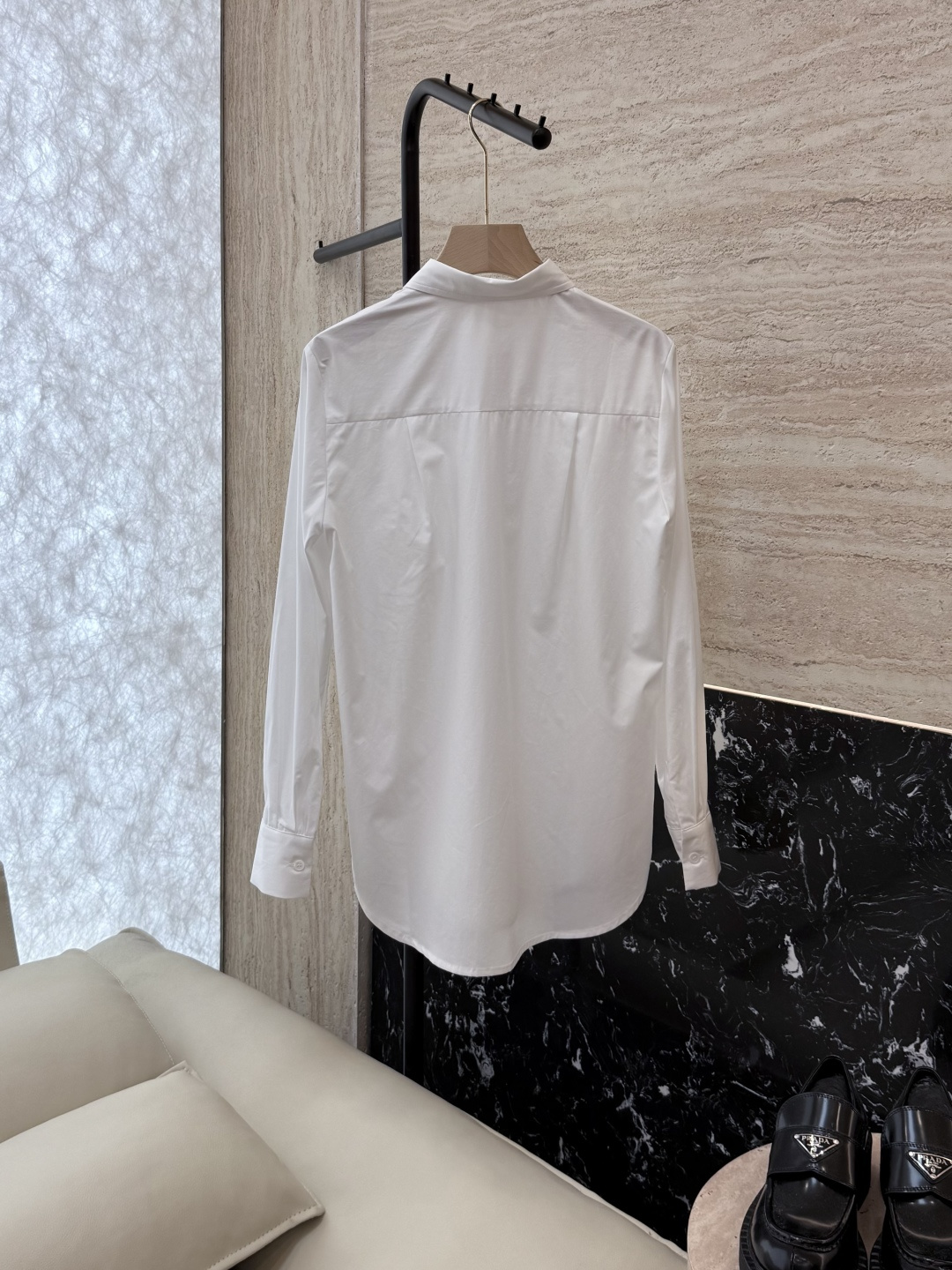 CY020#新款衬衫。TB 红黑杠 极简风 长袖衬衫 白色 SML