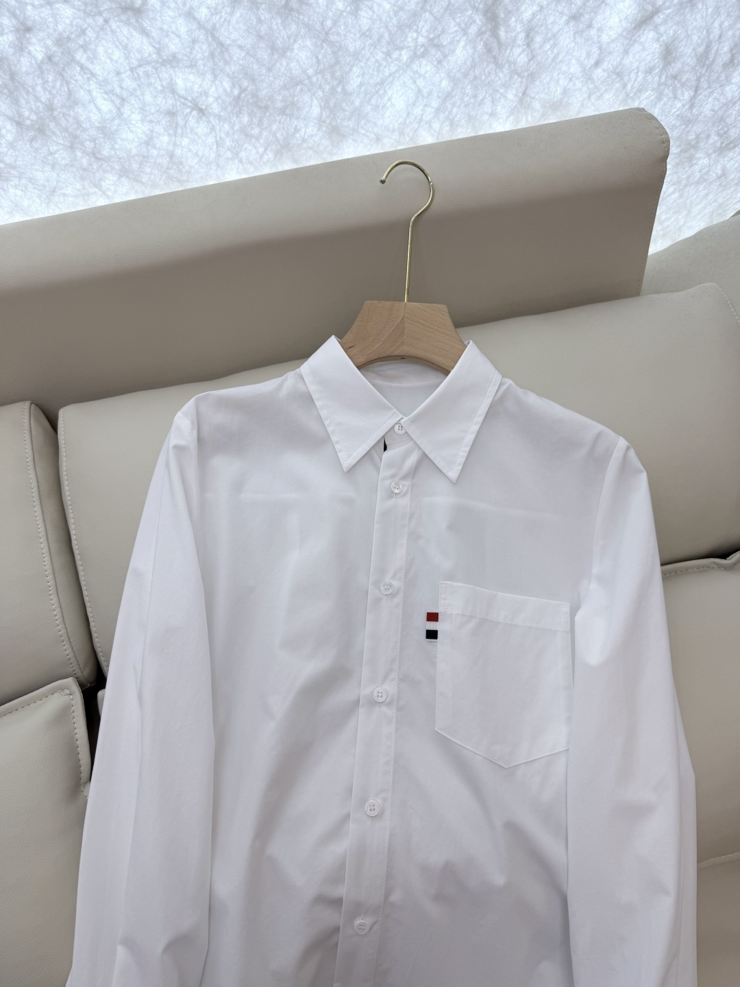 CY020#新款衬衫。TB 红黑杠 极简风 长袖衬衫 白色 SML