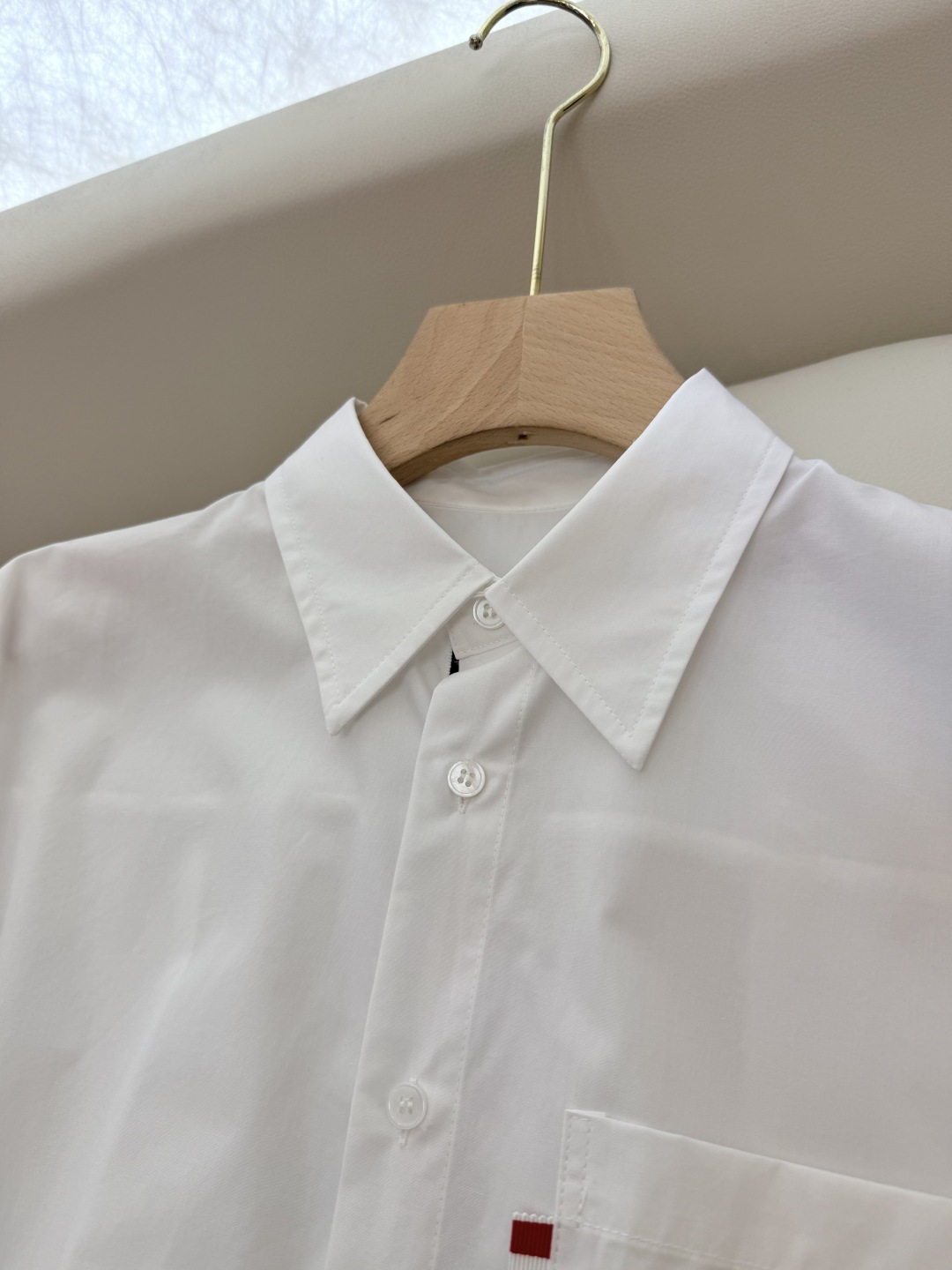 CY020#新款衬衫。TB 红黑杠 极简风 长袖衬衫 白色 SML