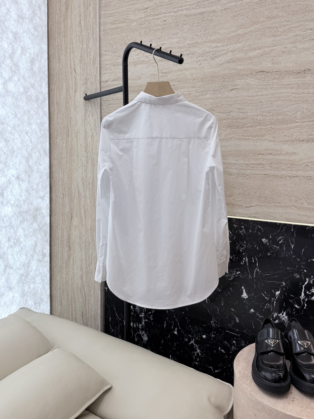 CY027#新款衬衫。TB 红黑白杠 极简风 长袖衬衫 白色 SML