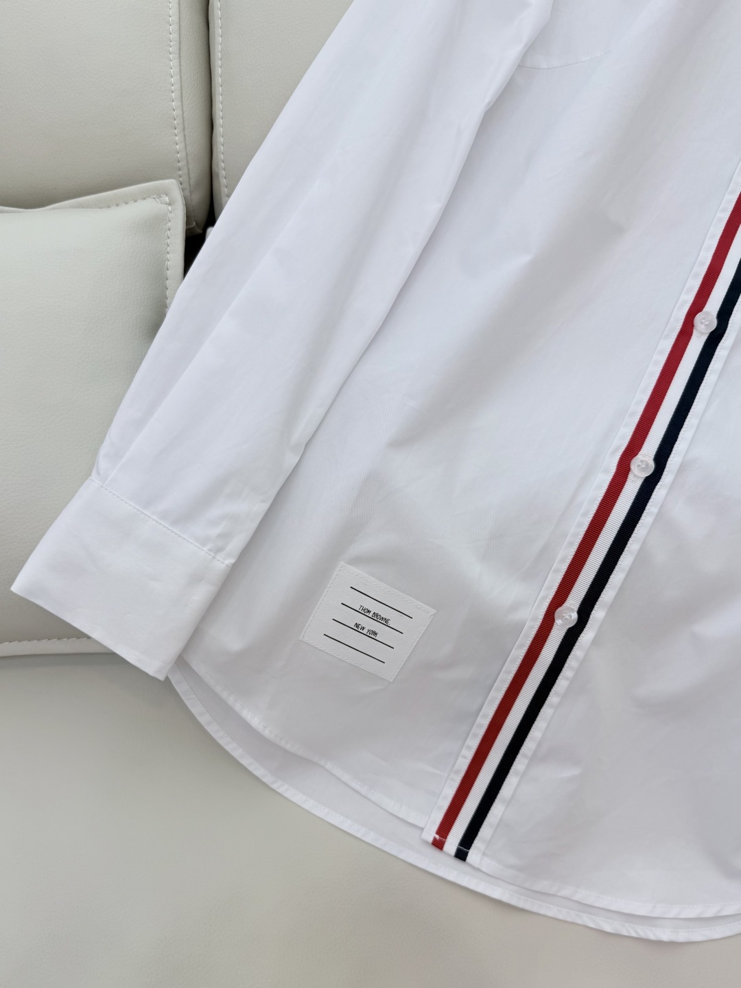 CY027#新款衬衫。TB 红黑白杠 极简风 长袖衬衫 白色 SML