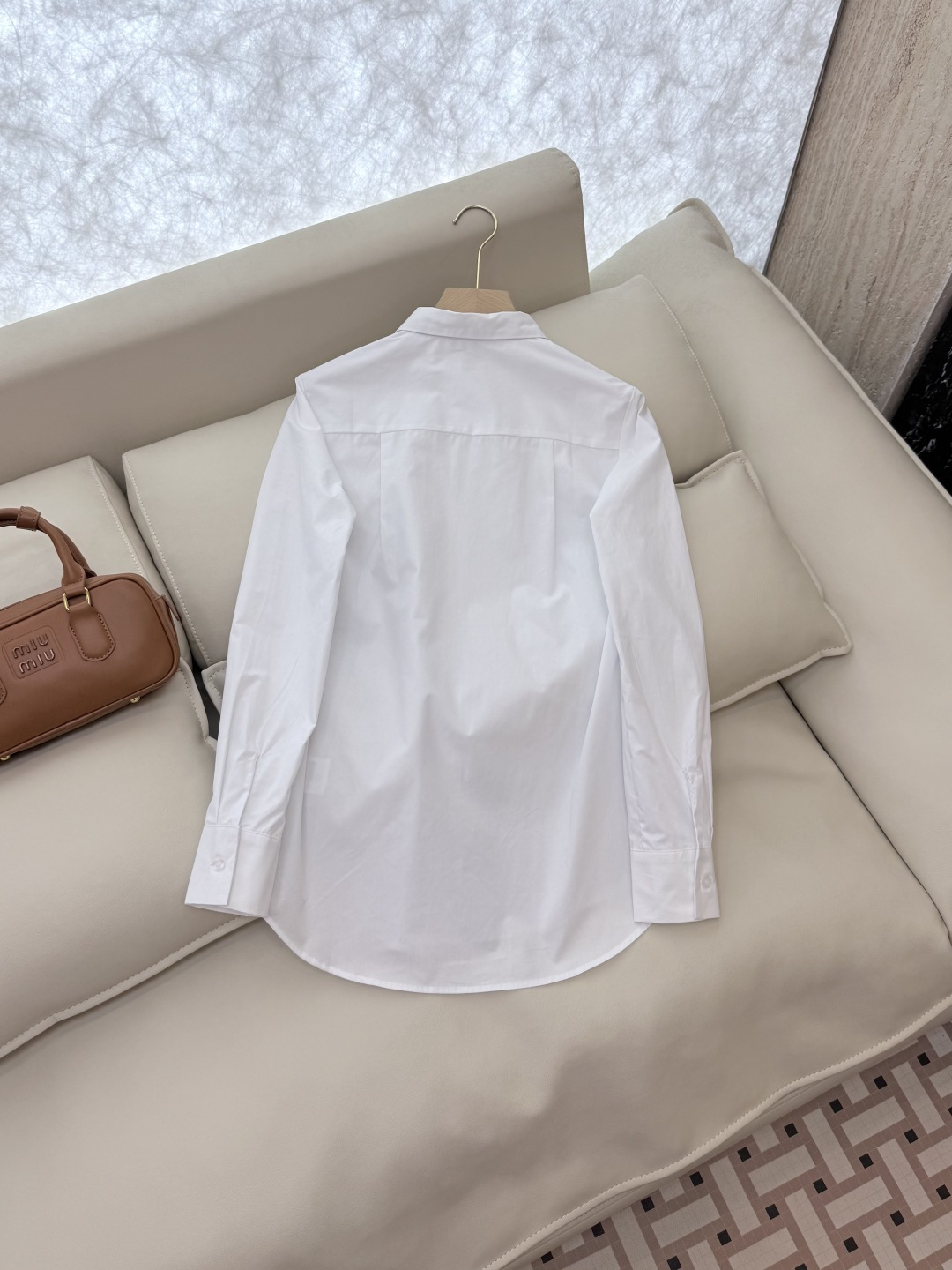 CY027#新款衬衫。TB 红黑白杠 极简风 长袖衬衫 白色 SML