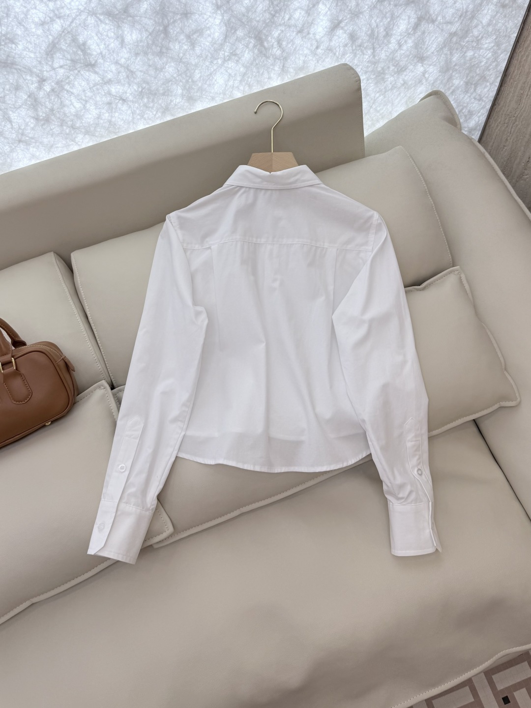 CY026#新款衬衫。TB 红黑白杠 极简风 长袖衬衫 白色 SML