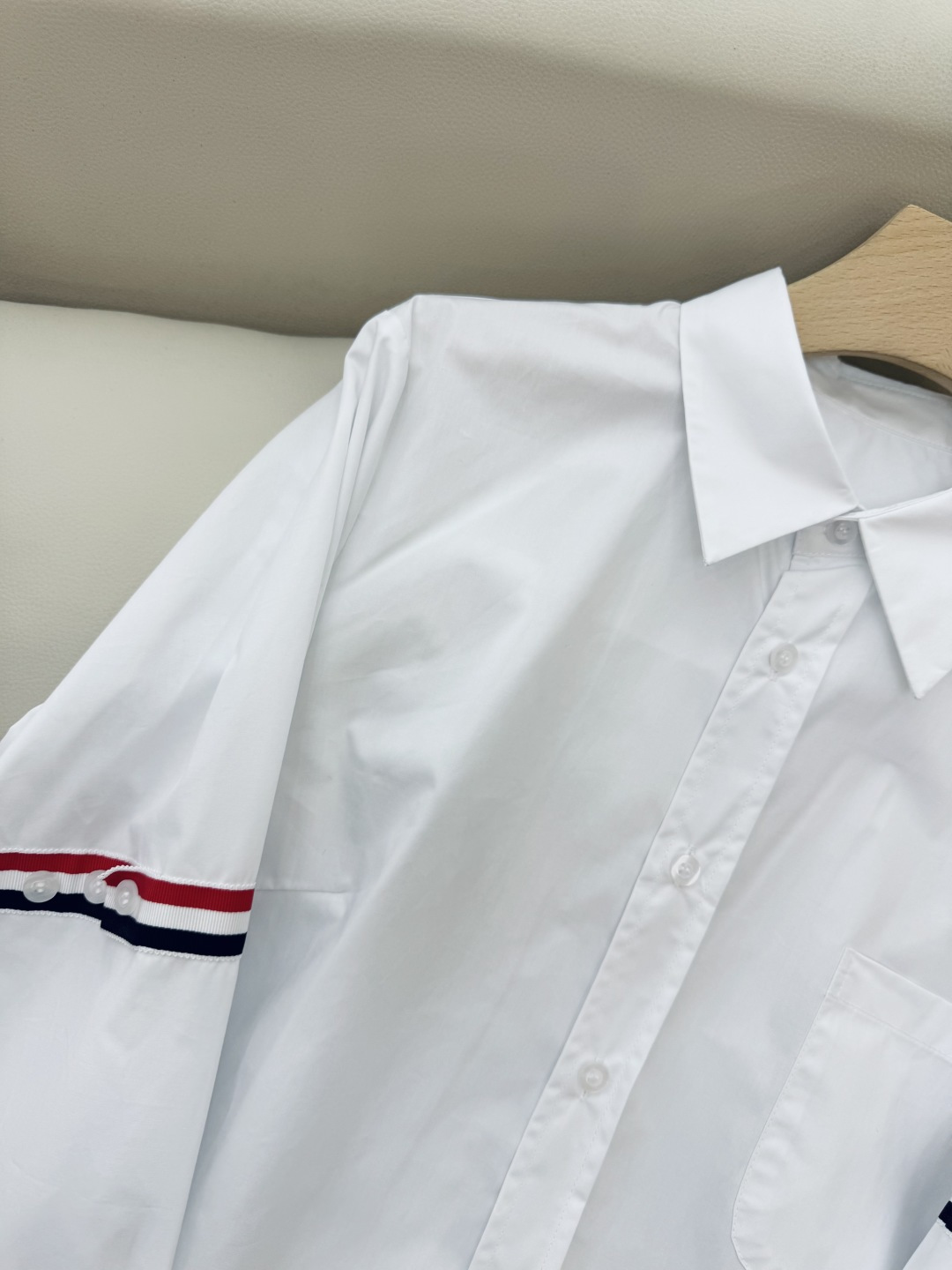 CY032#新款衬衫。TB 红黑白杠 极简风 长袖衬衫 蓝色白色 SML