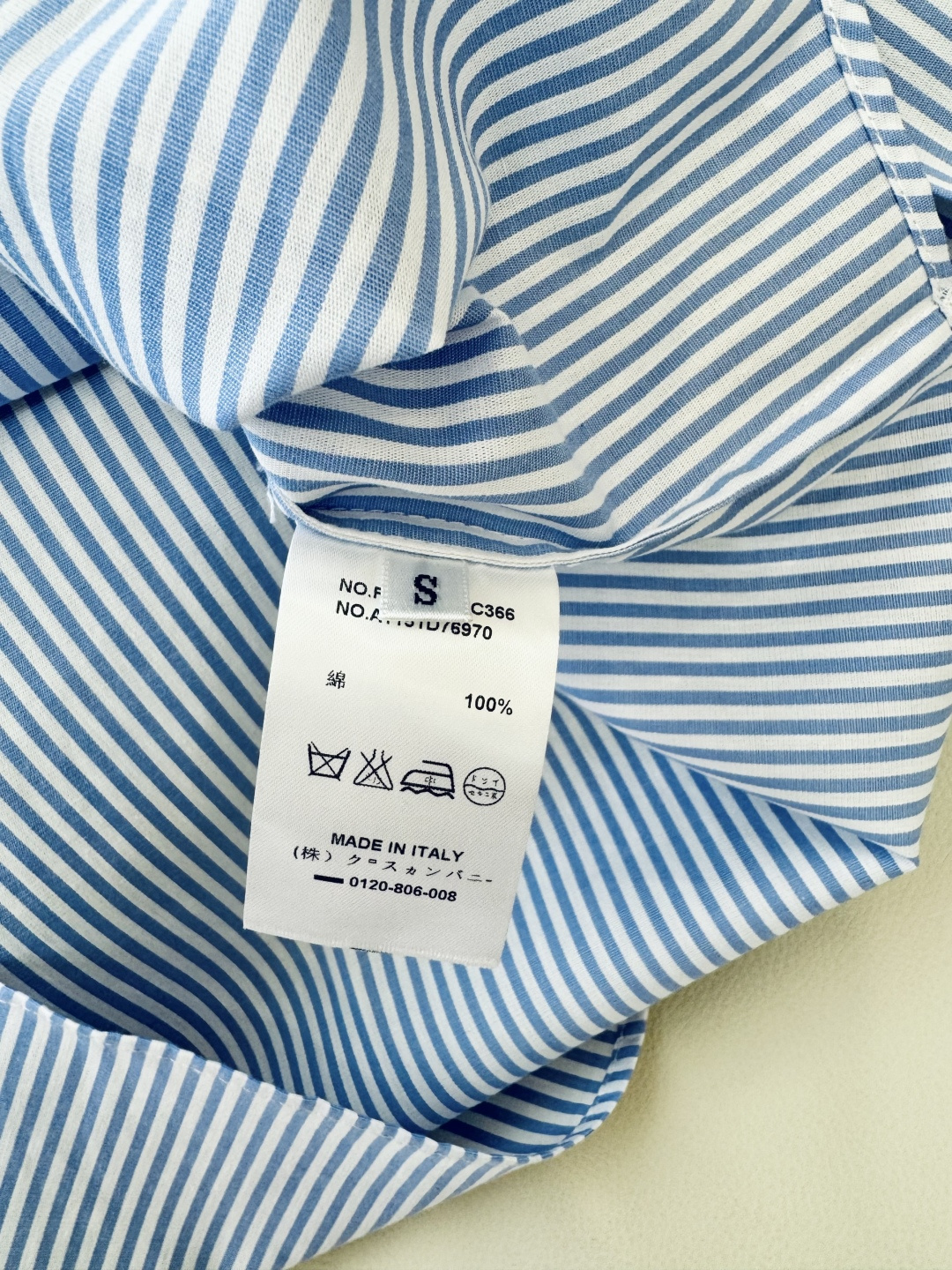 CY033#新款衬衫。TB 红黑白杠 极简风 条纹长袖衬衫 蓝色 SML