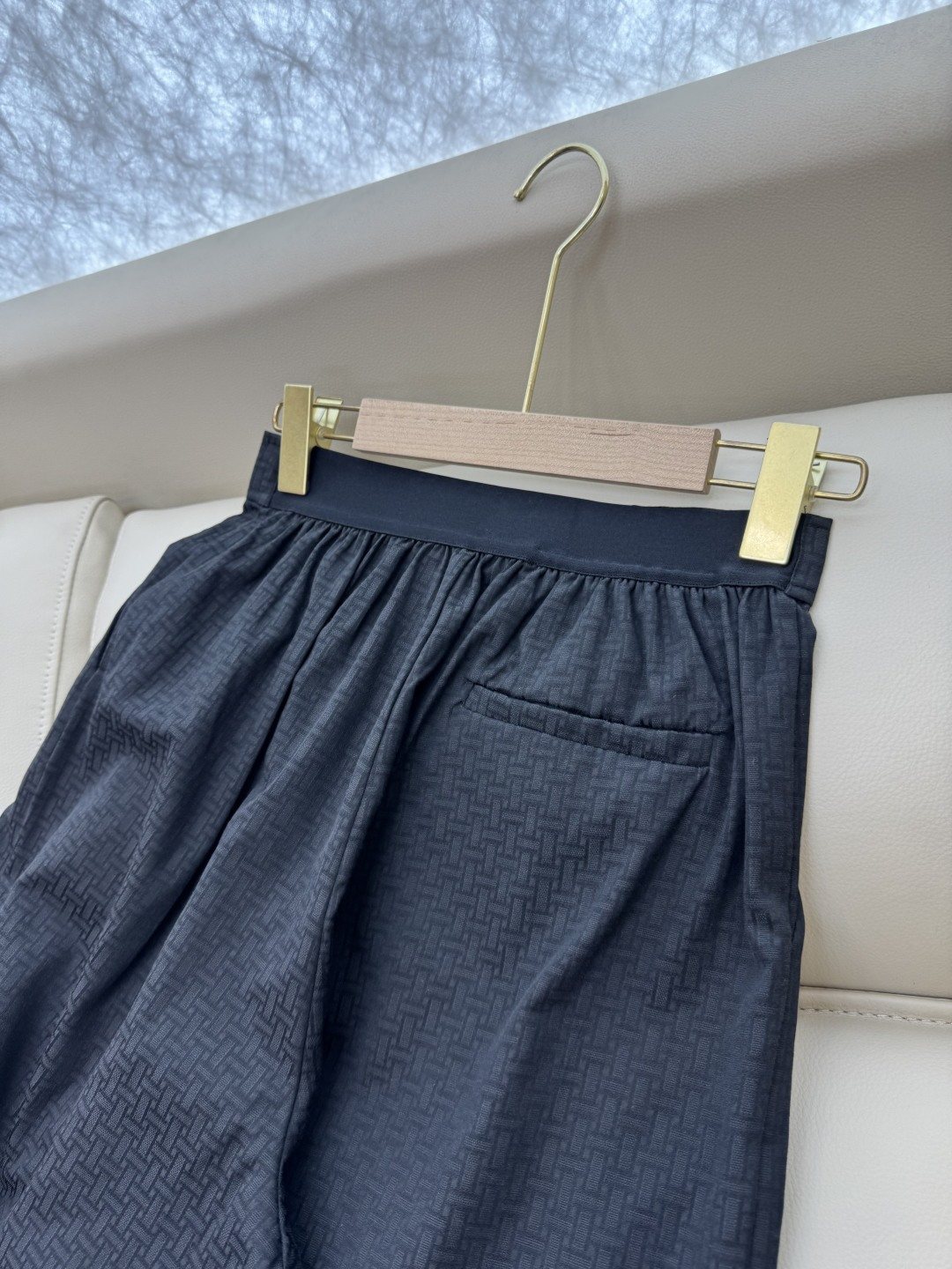 QGL011#新款裤子💕Hermes H家 爱马仕 H字母暗纹 阔腿长裤 燕麦咖色 黑色 36/38/4