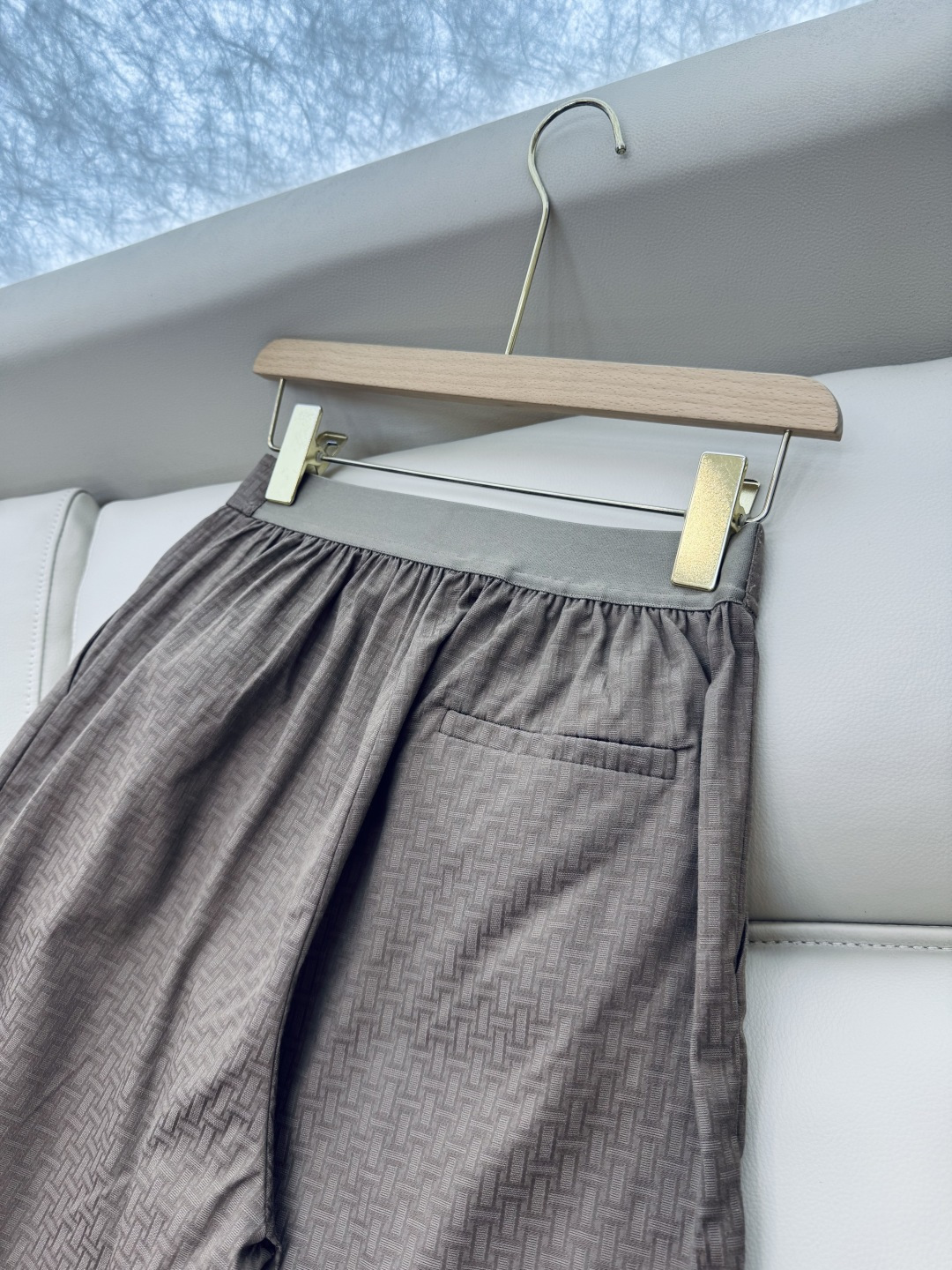 QGL011#新款裤子💕Hermes H家 爱马仕 H字母暗纹 阔腿长裤 燕麦咖色 黑色 36/38/4