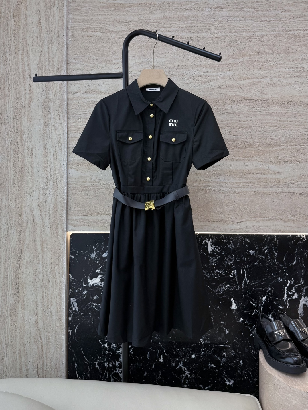 NO:319288,MS001# new dress miu home letter embroidery short-sleeved belt dress black beige SML, miumiu, skirts, T-shirt, alexander wang19860909MS001#新款连衣裙 miu 家 字母绣花 短袖配腰带连衣裙 黑色 米色 SML,,miumiu,skirts,T-shirt,alexander wang,Women's clothing
