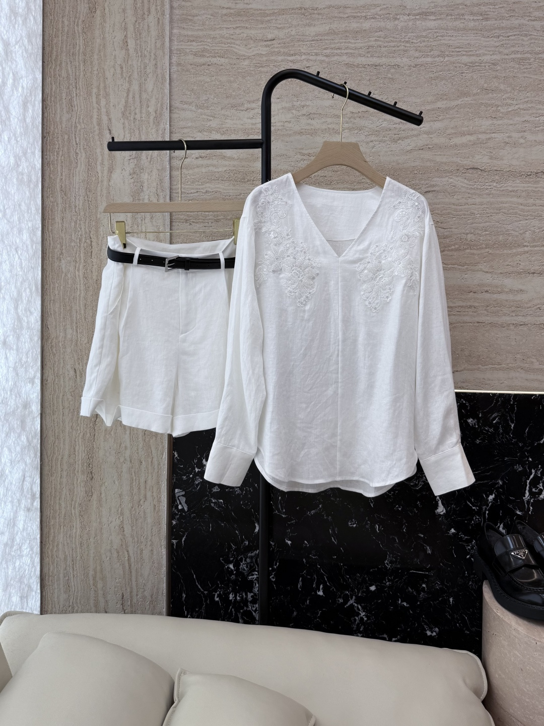 NO:319258,AX007# new suit zim… Linen Handmade beads Long-sleeved top shorts suit Black White SML,,shorts,alexander wang19860909AX007#新款套装 zim… 亚麻 手工钉珠 长袖上衣短裤套装 黑色 白色 SML,,shorts,alexander wang,Women's clothing