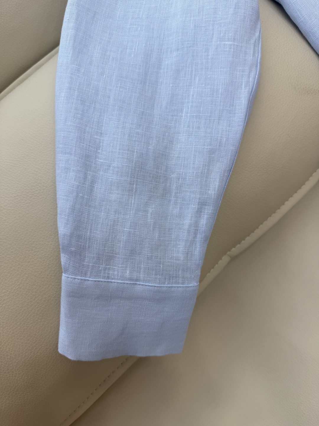 BS670#新款衬衫。
立体盘花 100%亚麻面料长袖衬衫 蓝色 白色 SMLXL