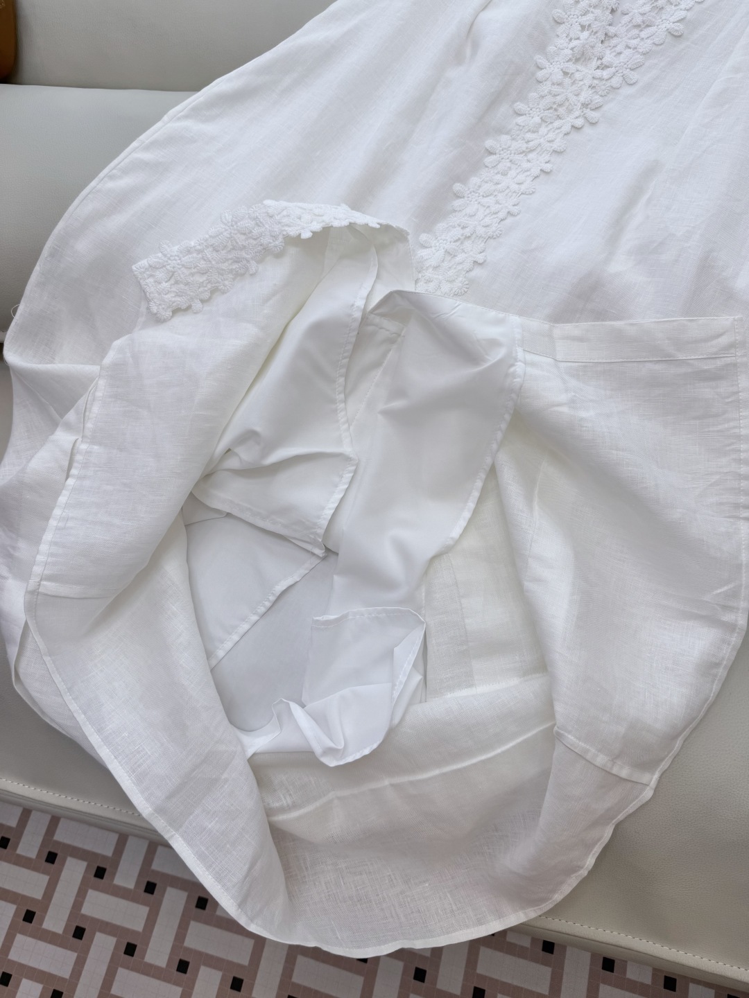 DY002#新款连衣裙。
Zimm… 度假风 100% 亚麻面料 立体花朵 无袖连衣裙 白色 SMLXL
