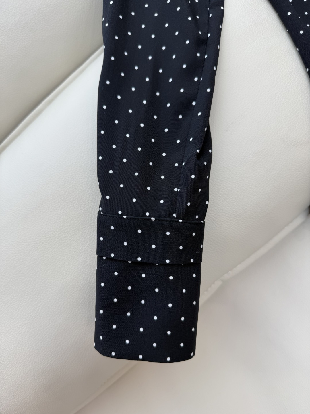 BS692#新款衬衫💕之禾 撞色小翻领 波点小圆点印花 100% 真丝衬衫 黑色 36/38/40/42