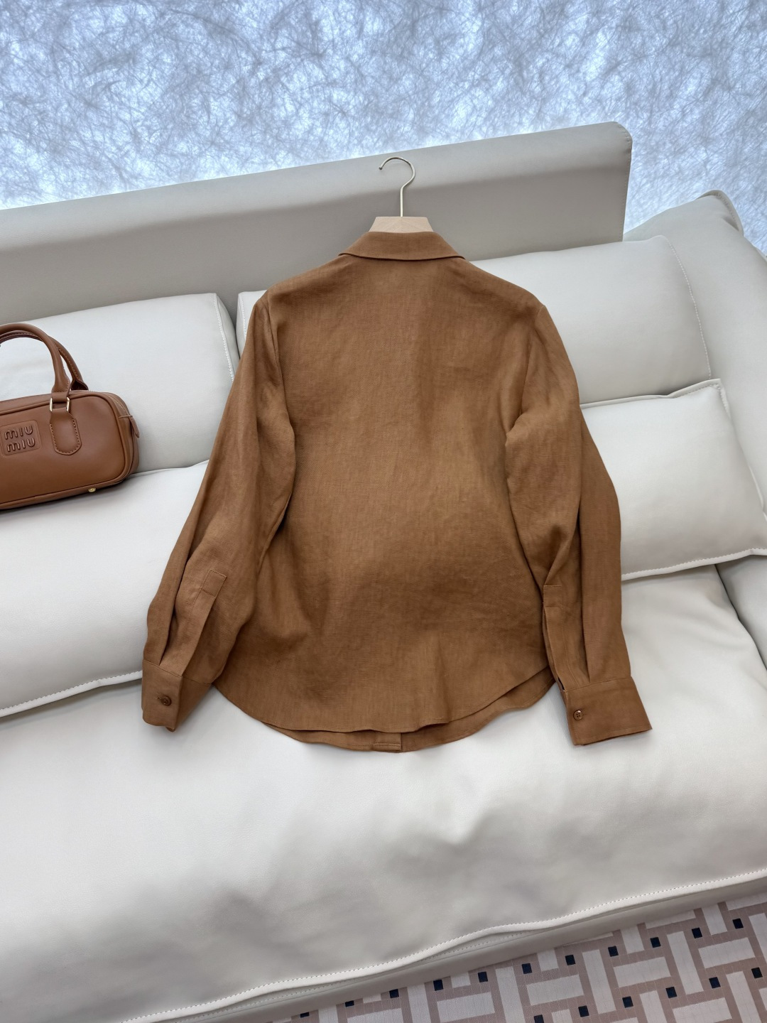 BS697#新款衬衫💕zimm… 重工刺绣钉珠 长袖 100% 亚麻 长袖衬衫 咖色 白色 SMLXL