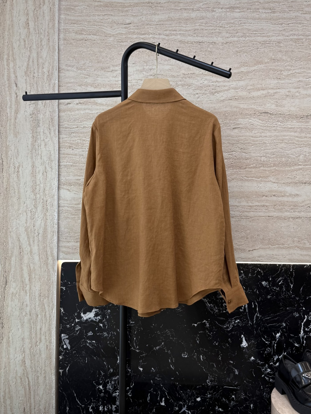 BS697#新款衬衫💕zimm… 重工刺绣钉珠 长袖 100% 亚麻 长袖衬衫 咖色 白色 SMLXL