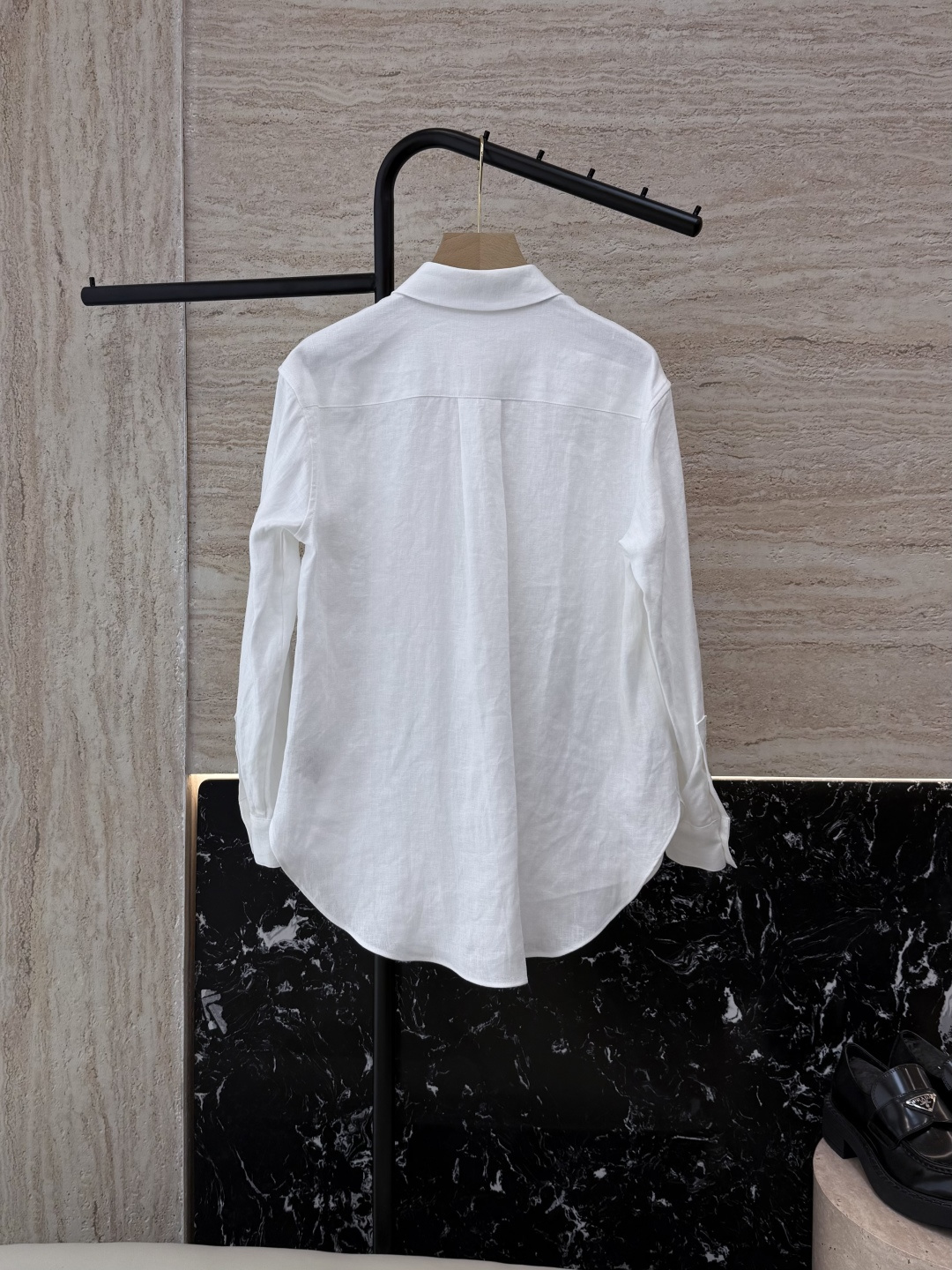 BS428#新款衬衫💕zimm… 重工刺绣钉珠 长袖 100% 亚麻 长袖衬衫 白色 SMLXL