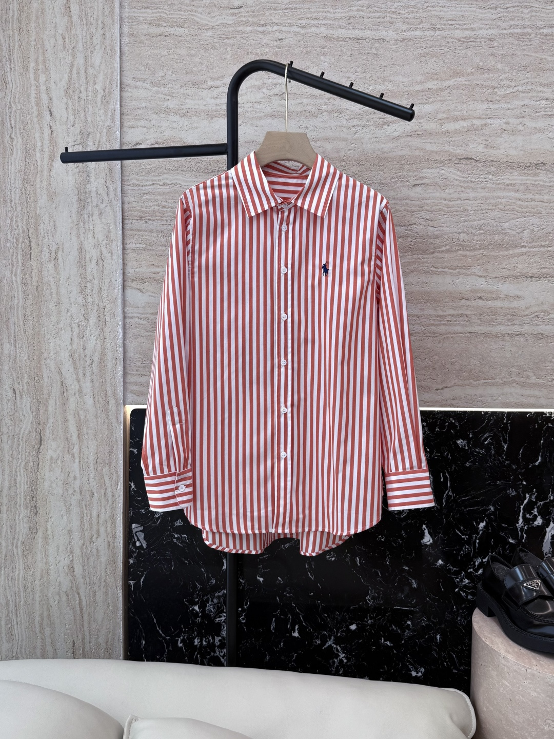 NO:658053,CY048# new shirt P polo Laurel Lauren pair pure cotton striped long-sleeved shirt three colors SML,,shirts, 19860909CY048#新款衬衫P polo 劳夫劳伦 对条纯棉条纹 长袖衬衫 三色 SML,,shirts, ,Women's clothing