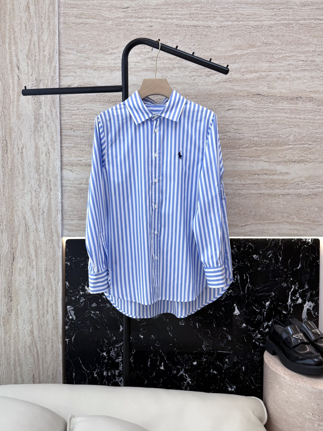 NO:658074,CY048# new shirt P polo Laurel Lauren pair pure cotton striped long-sleeved shirt three colors SML,,shirts,alexander wang19860909CY048#新款衬衫P polo 劳夫劳伦 对条纯棉条纹 长袖衬衫 三色 SML,,shirts,alexander wang,Women's clothing