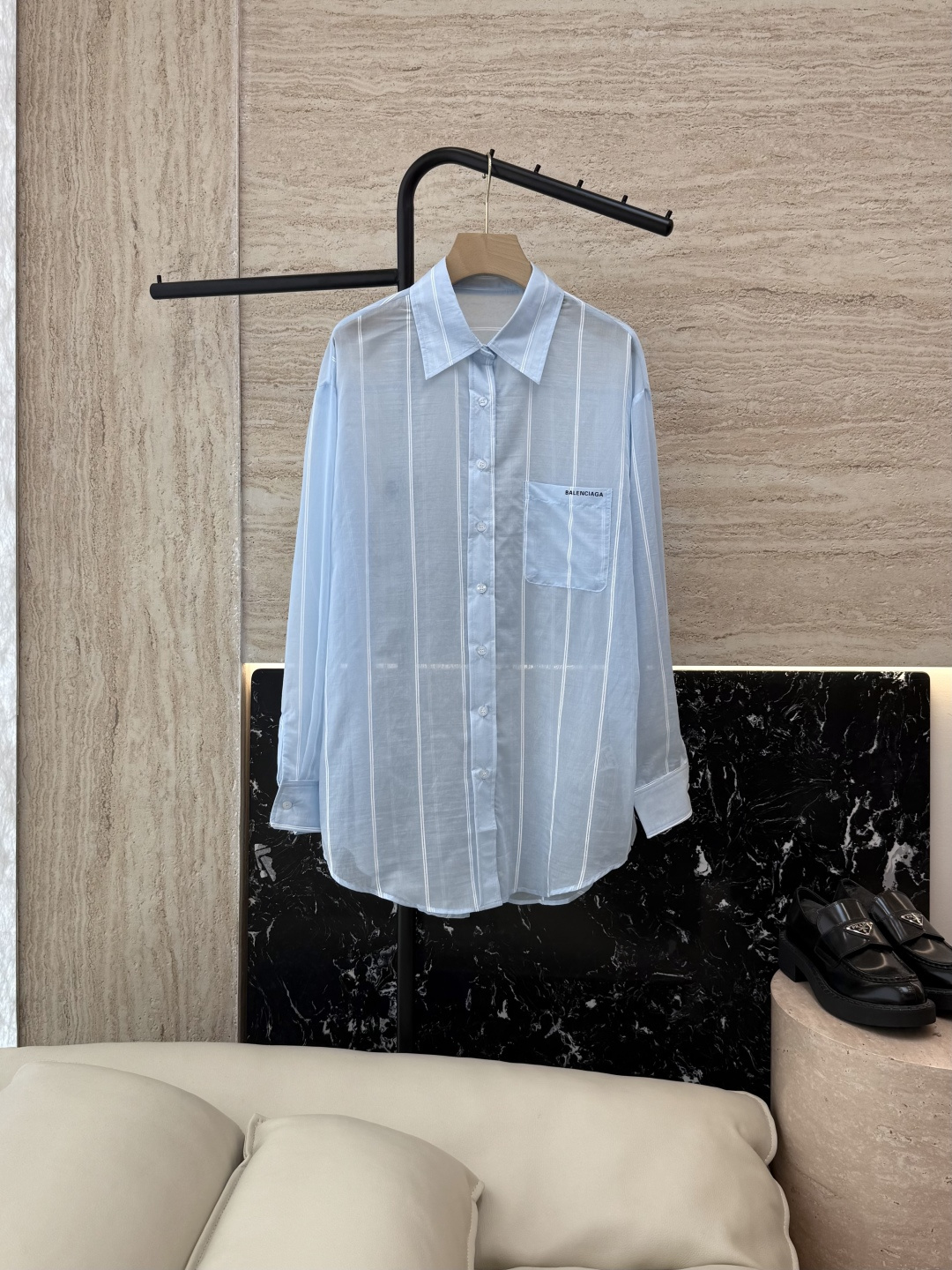 NO:658068,CY049# New shirt P Bal letter print striped long-sleeved sun protection shirt white blue pink SML,,shirts,alexander wang19860909CY049#新款衬衫P Bal 字母印花 条纹 长袖防晒衬衫 白色 蓝色 粉色 SML,,shirts,alexander wang,Women's clothing