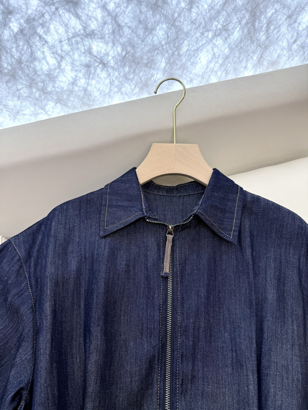 LZ25023#新款连衣裙🌾BC 短袖拉链款 牛仔棉连衣裙 蓝色SML