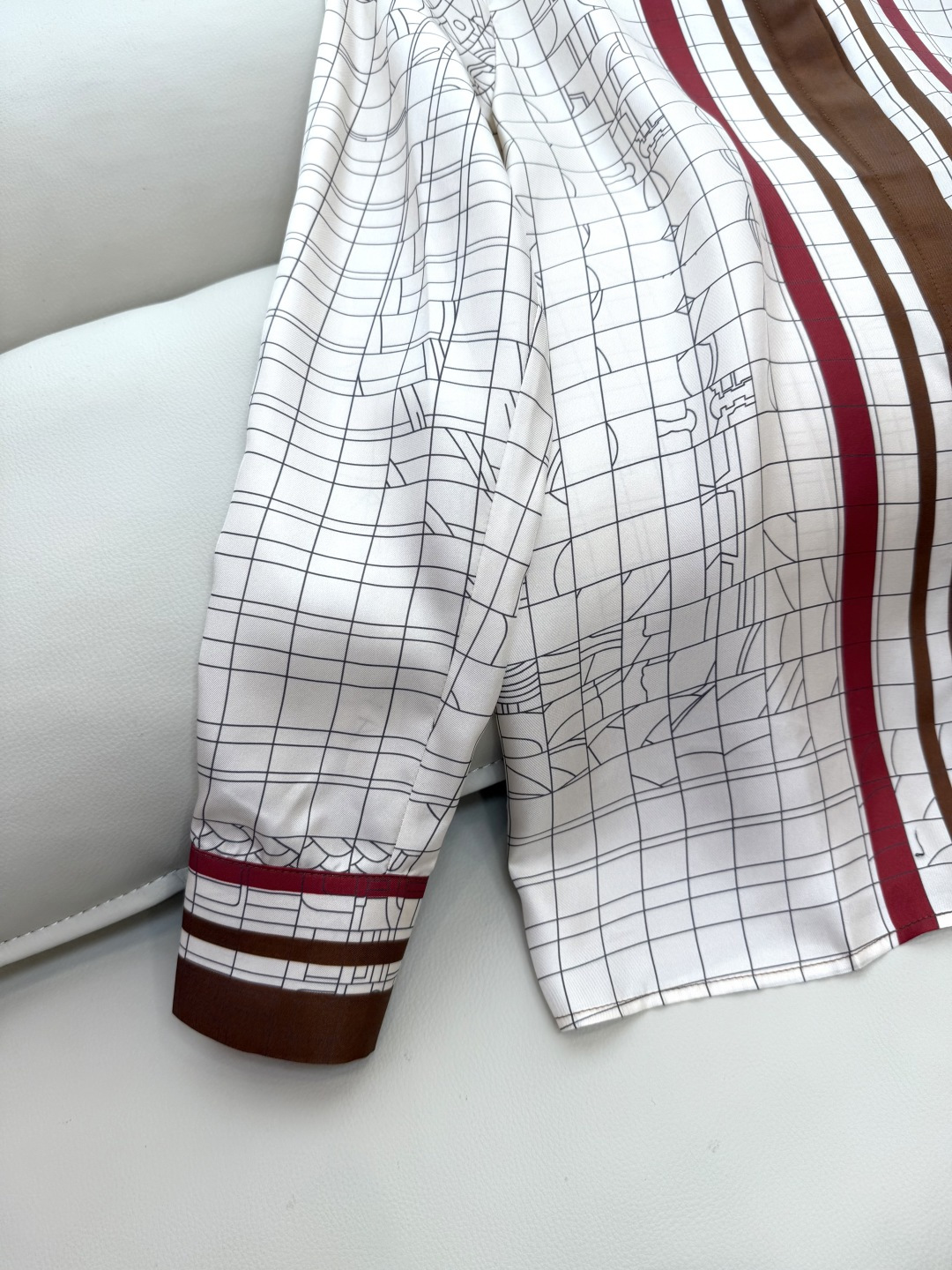 H32536#新款衬衫💕H家 定位印花100% 真丝衬衫上衣 S-XL