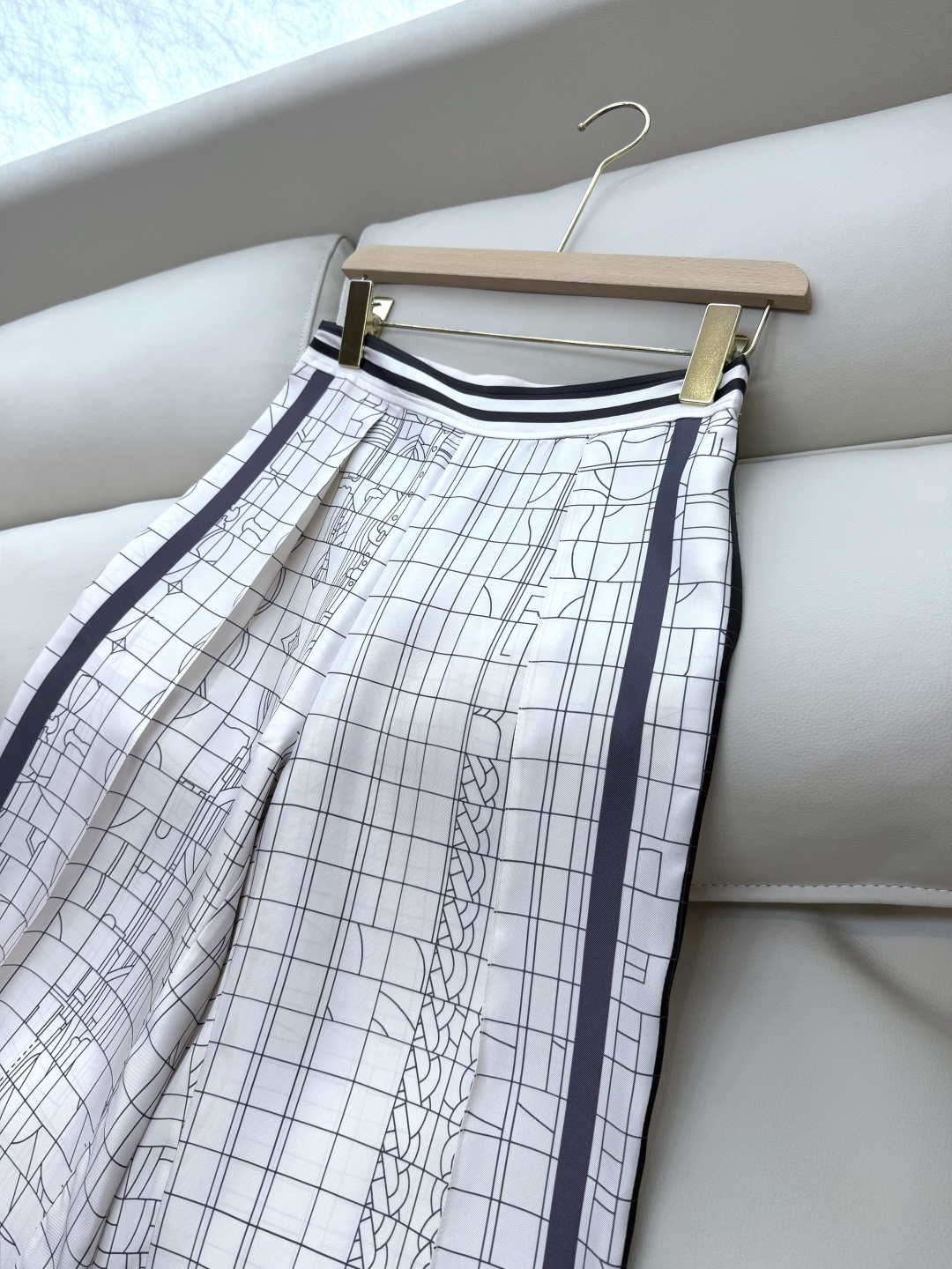 H32537#新款套装💕H家 定位印花100% 真丝衬衫上衣 +真丝印花长裤 套装 S-XL