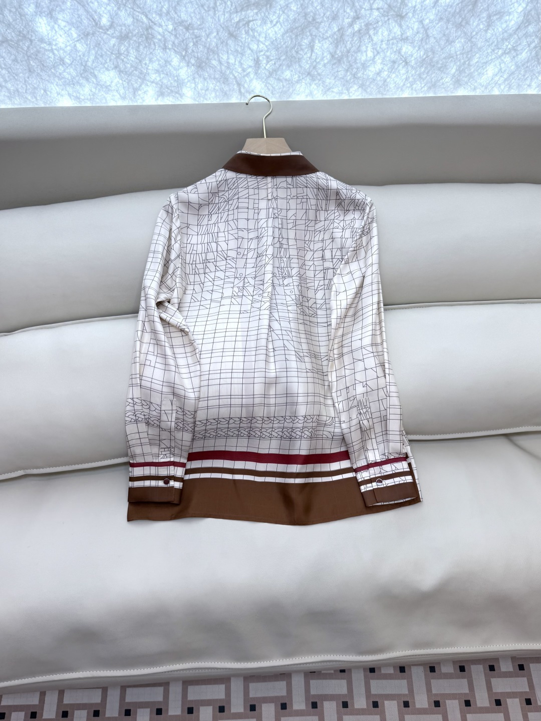 H32536#新款衬衫💕H家 定位印花100% 真丝衬衫上衣 S-XL