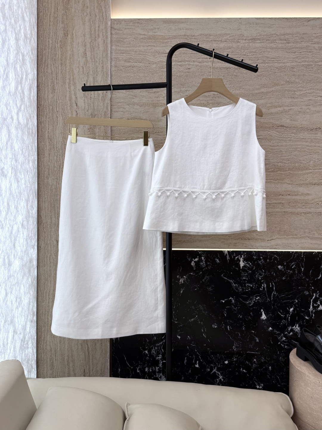 NO:334385,YM044# new suit linen sleeveless top long skirt suit white brown SMLXL, skirts, alexander wang19860909YM044#新款套装 亚麻 无袖上衣长半裙 套装 白色 咖色 SMLXL,,skirts,alexander wang,Women's clothing