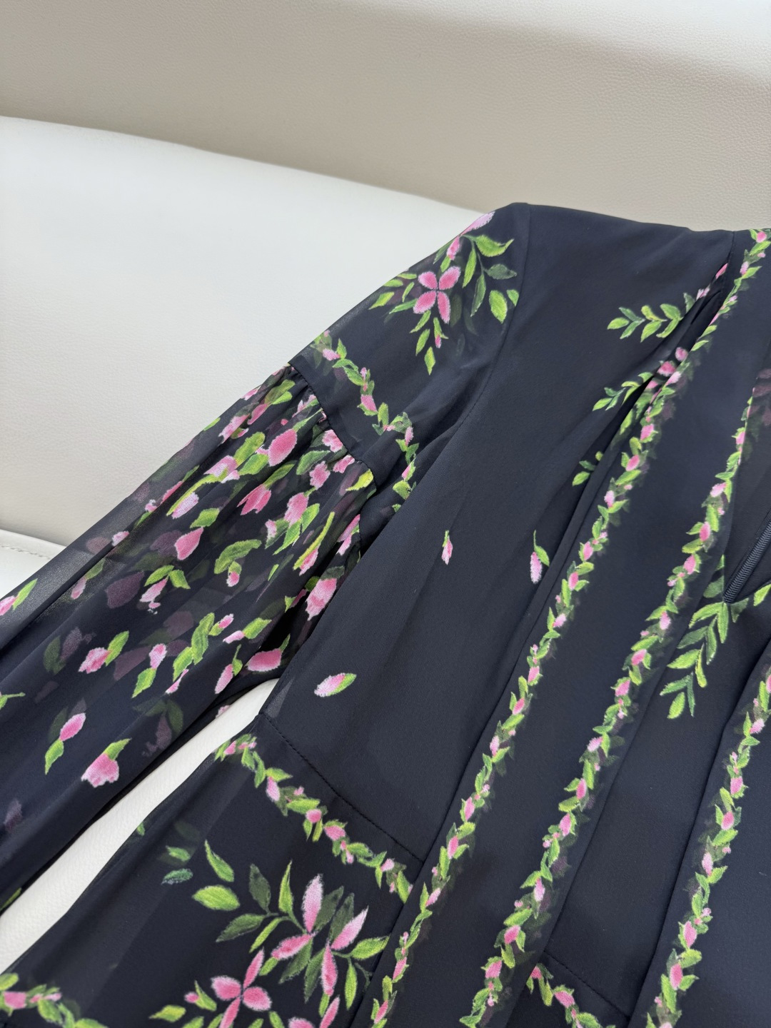 XF041#新款连衣裙💕长袖定位印花 收腰 连衣裙 SMLXLXXL