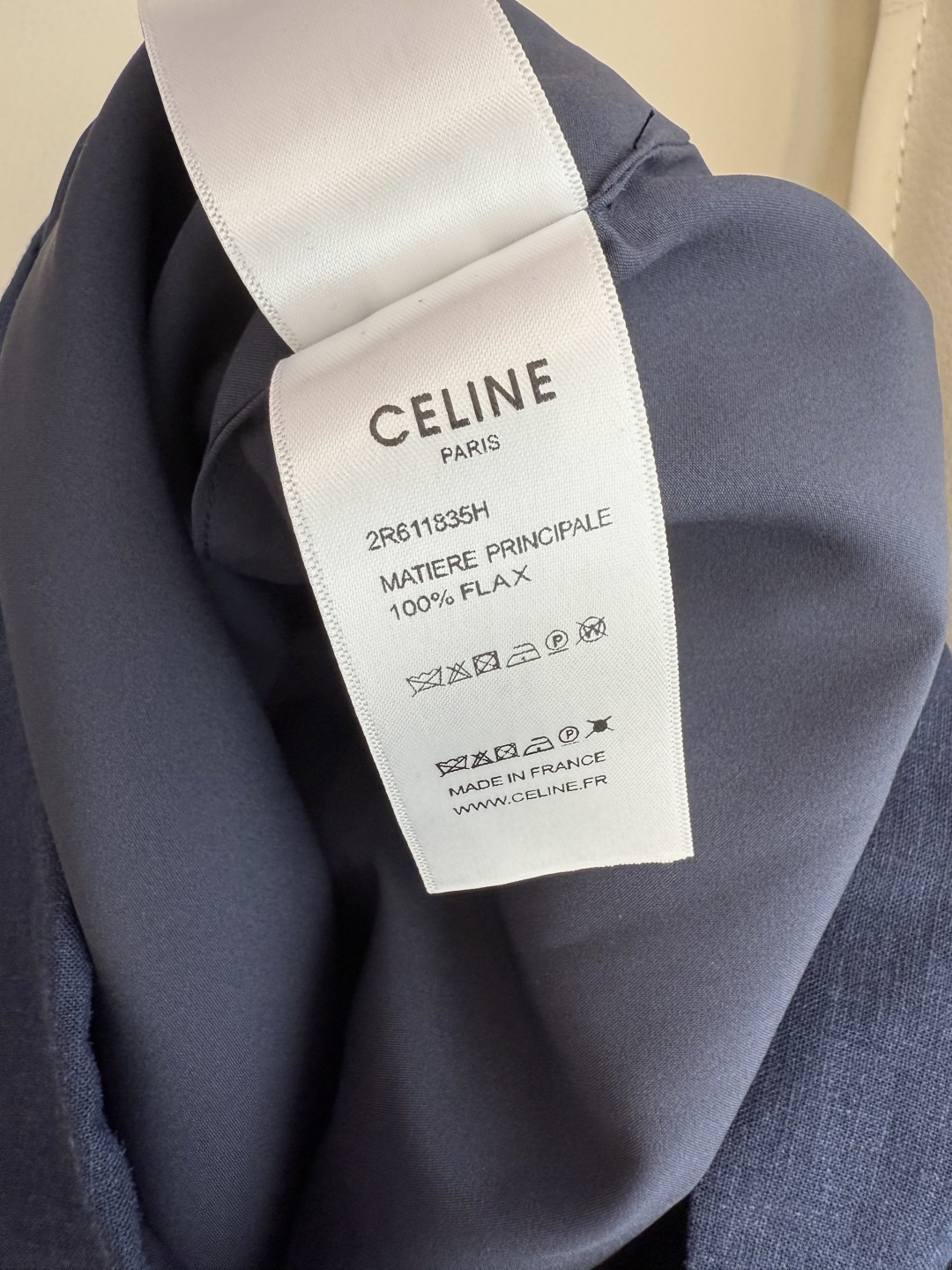 CY054#新款连体裤。
celine 衬衫领 100%麻 短袖连体短裤 藏蓝色 杏色 SML