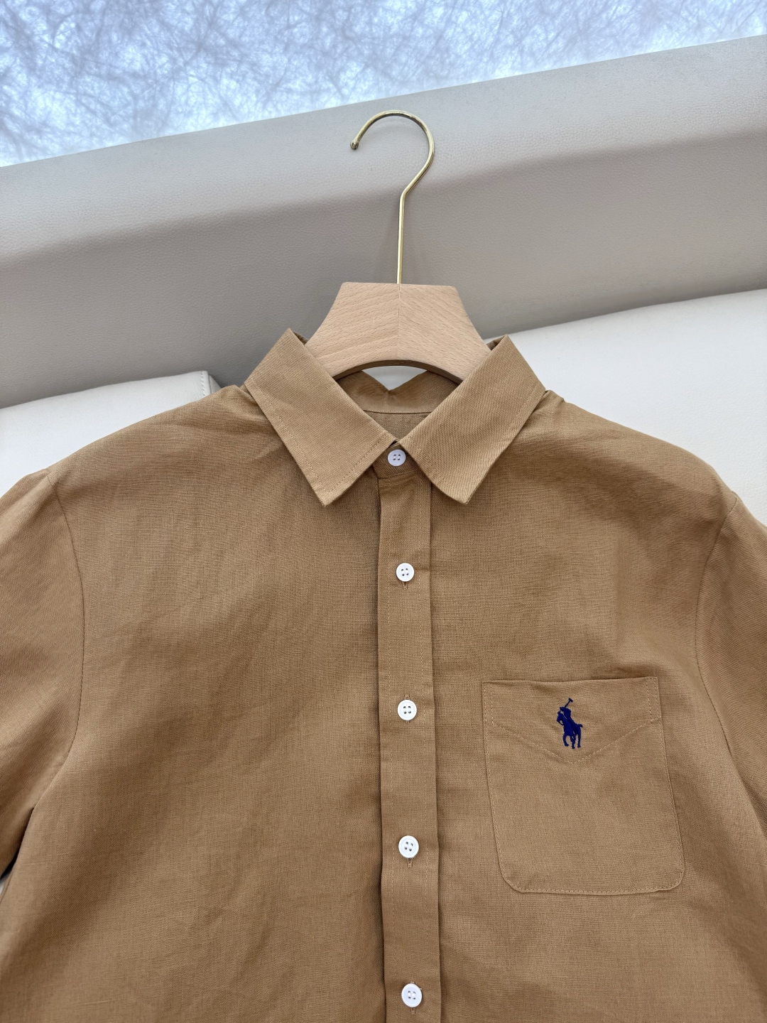 CY055#新款衬衫。
POLO 刺绣logo 短袖 100% 亚麻 衬衫 三色 SML