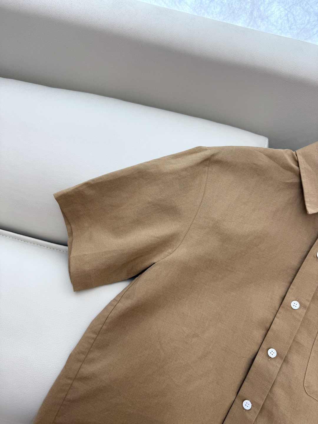 CY055#新款衬衫。
POLO 刺绣logo 短袖 100% 亚麻 衬衫 三色 SML