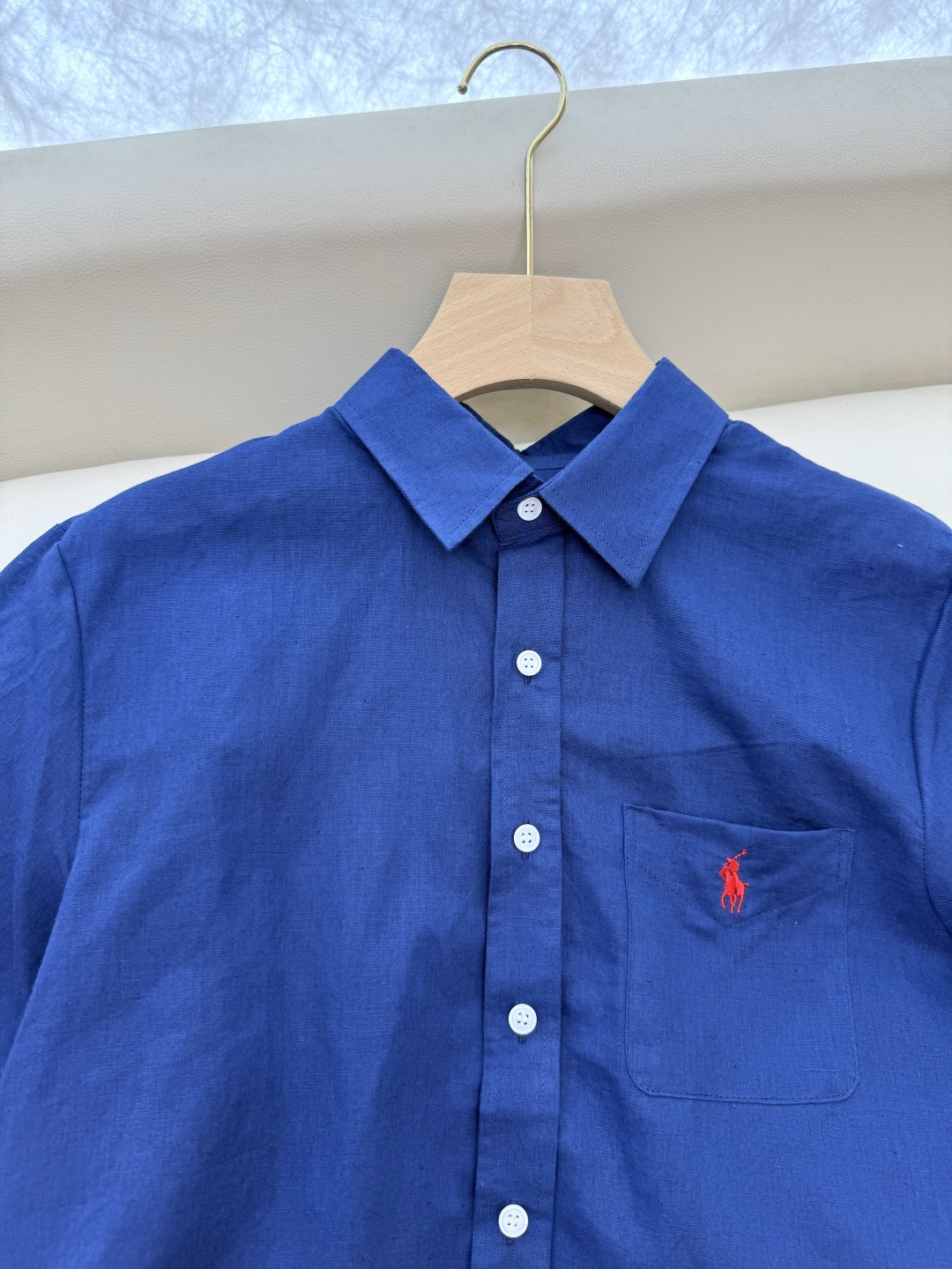 CY055#新款衬衫。
POLO 刺绣logo 短袖 100% 亚麻 衬衫 三色 SML