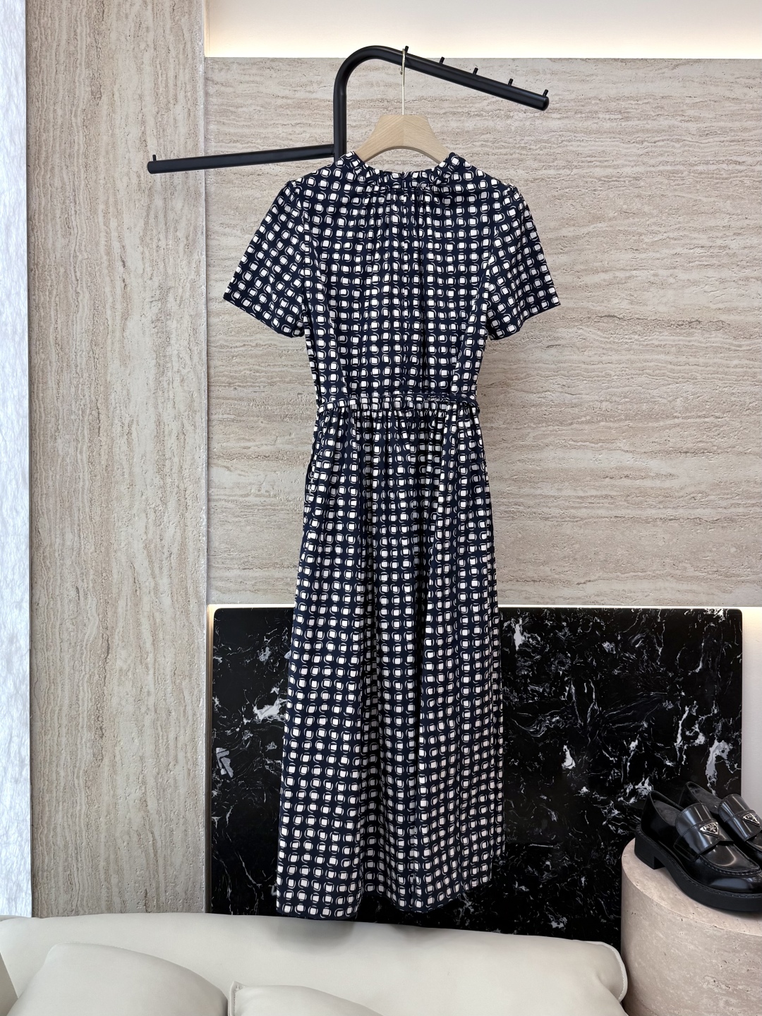 BS807#新款连衣裙。
max mara 100% 棉 几何图形印花 短袖连衣裙 S-XL 