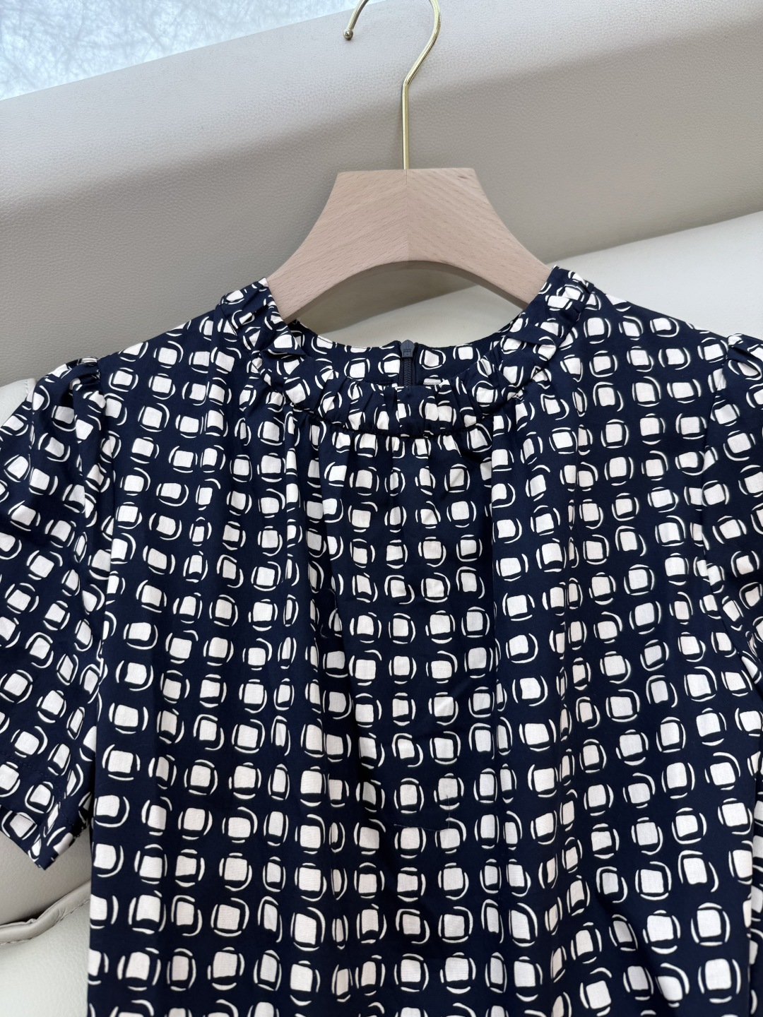 BS807#新款连衣裙。
max mara 100% 棉 几何图形印花 短袖连衣裙 S-XL 
